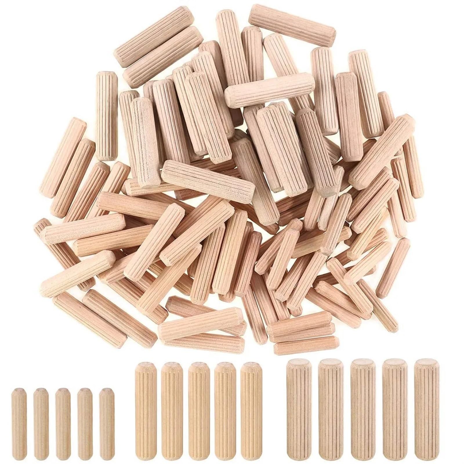 Holzdübel, Passstifte, 400 Stück Stifte M6 M8 M10 Holzdübel Dübelstangen-Set, konische Bastel-Hartholzdübel for Möbelreparatur und Befestigung, handwerkliche Herstellung
