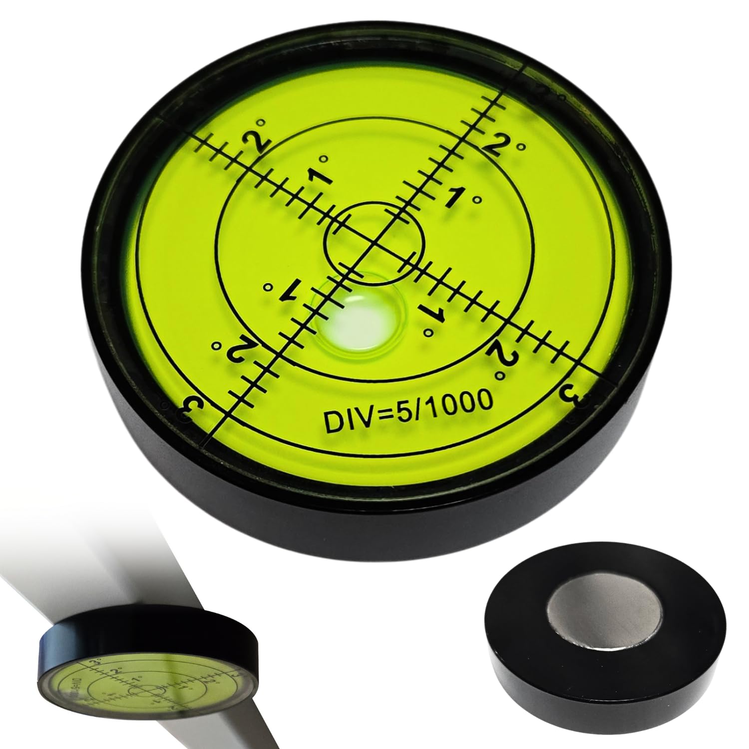 Fotoconic Livella professionale magnetica circolare a bolla, alta precisione, con scala graduata (nero)