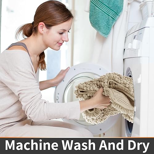 Miniatura 260 de Yimobra - Tapete de baño largo de felpilla, grande de 55.1 x 24 pulgadas, microfibra gruesa, absorbente, extrasuave, antideslizante, peludo, lavable