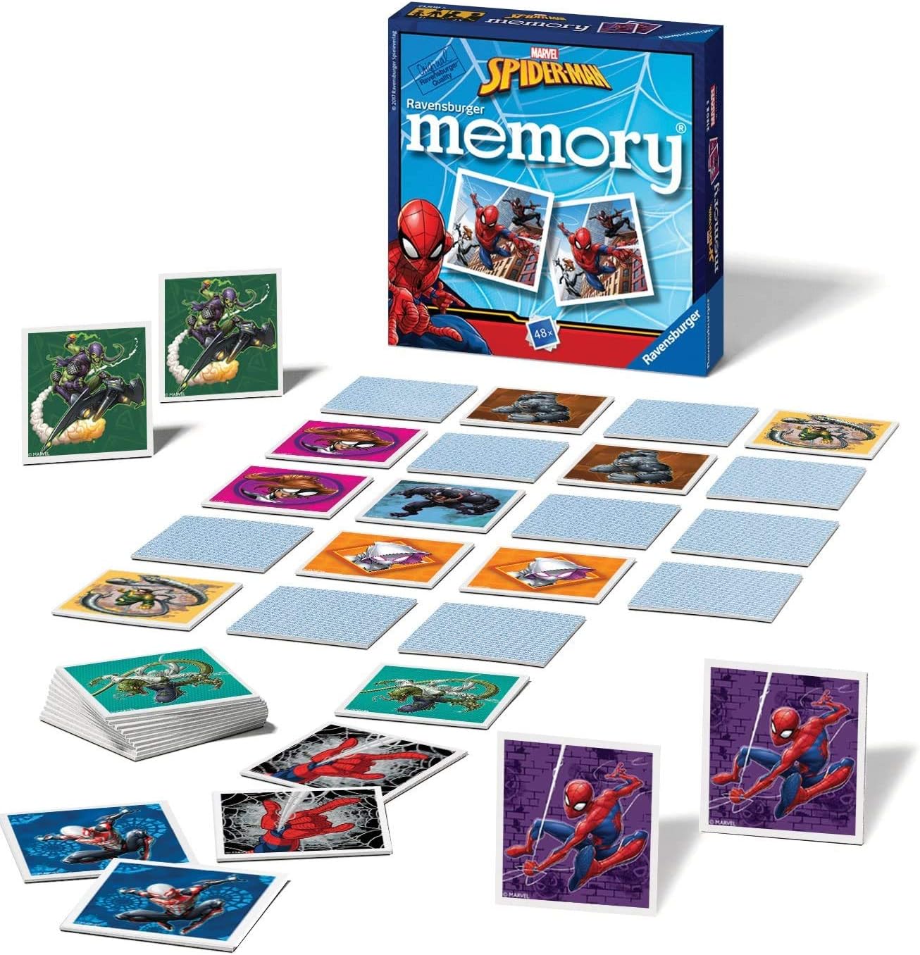 Marvel Spiderman Mini Memory Game - Matching Picture Snap Pairs Game For Kids Age 3 Years and Up