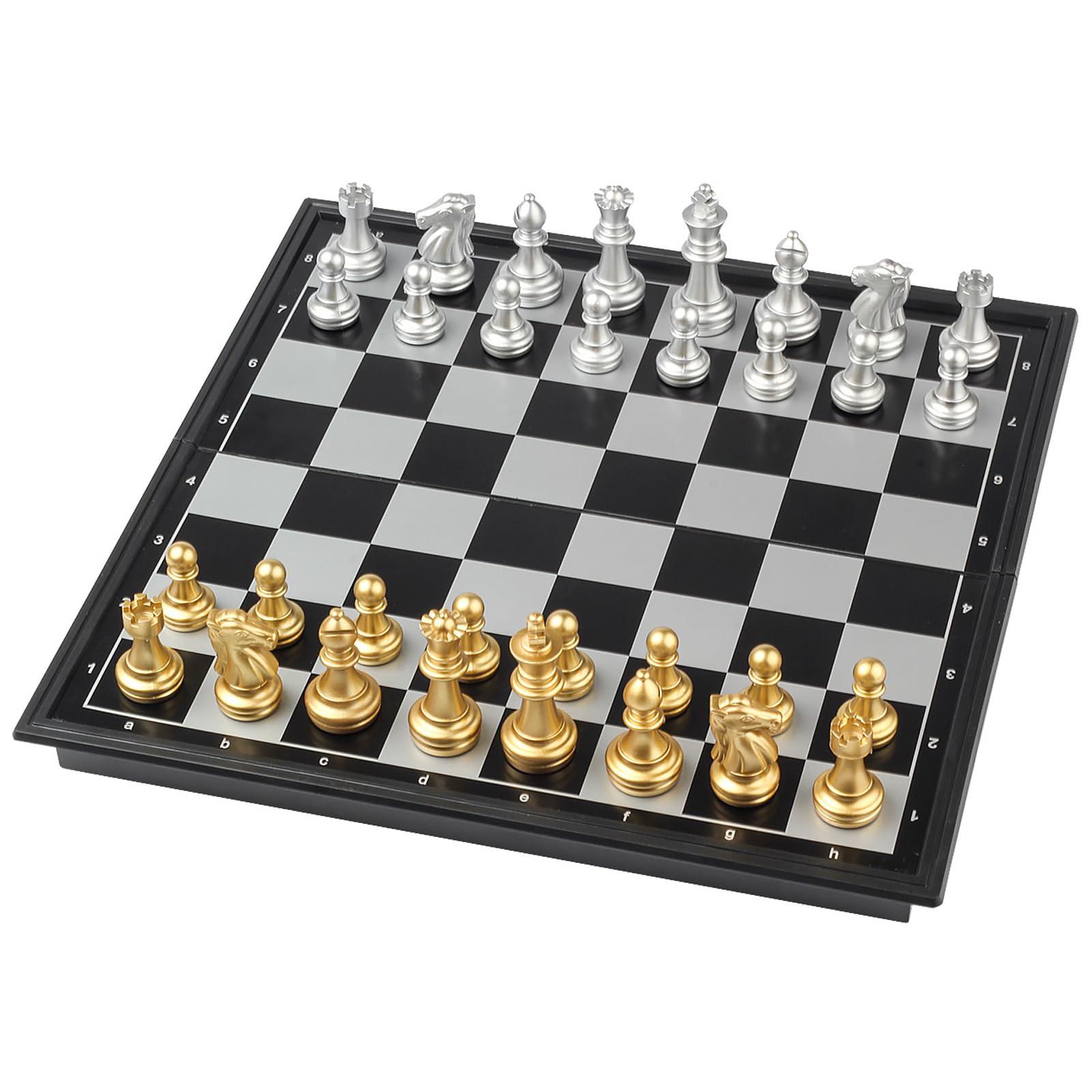 Juego de ajedrez de viaje magnético Vikutu 9.7 pulgadas portátil pequeño tablero de ajedrez plegable (mediano)