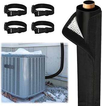 72" HVAC Copper Pipe Insulation, 3 Layer Outdoor AC Line Insulation, Waterproof 600D Oxford, UV Resistant, Freeze Proof, Air Conditioner Line Insulation for Mini Split, Central AC