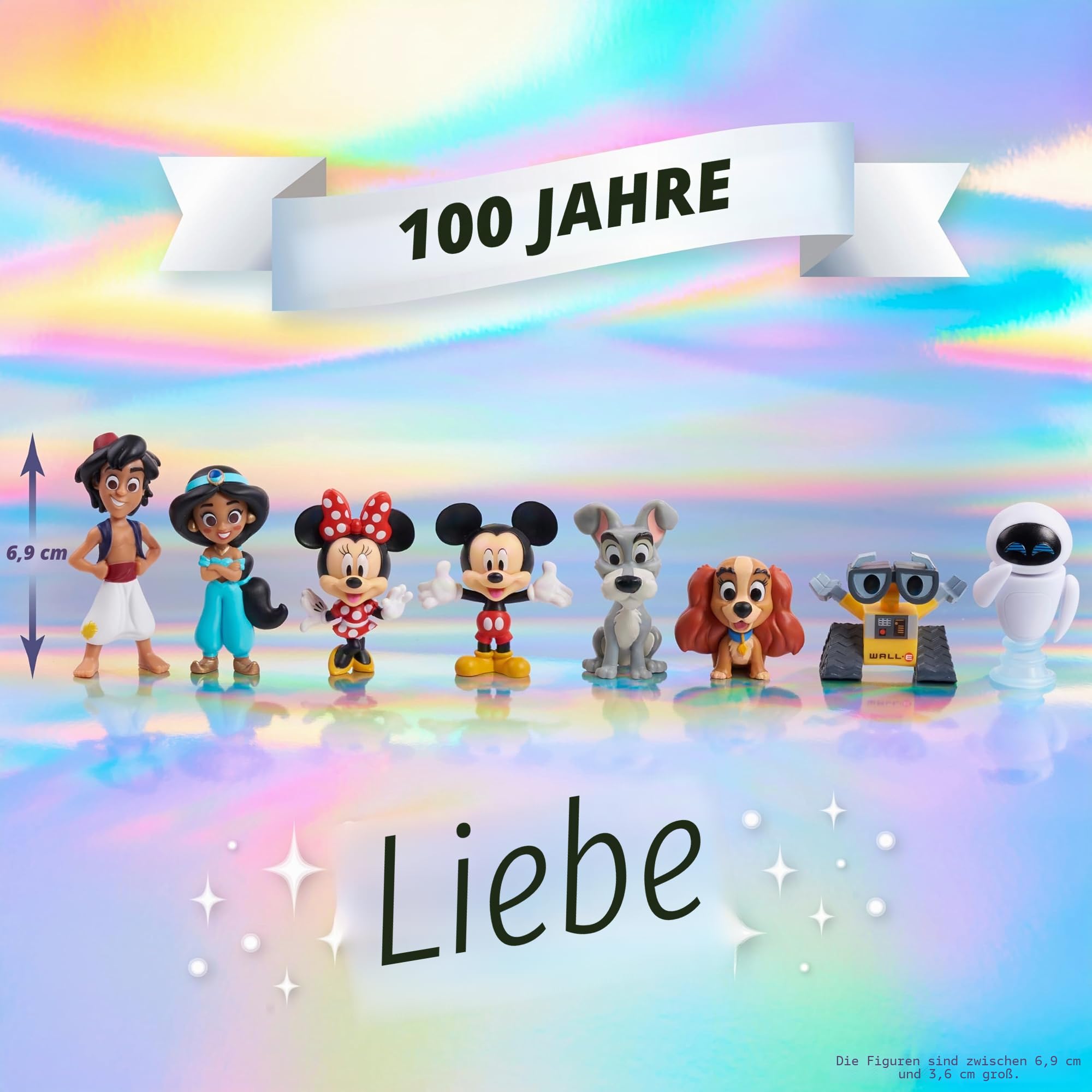 Disney Just Play Collection 100 Years of Love Celebration Collection Limited Edition, 8-teiliges Spielfiguren-Set für Kinder ab 3 Jahren