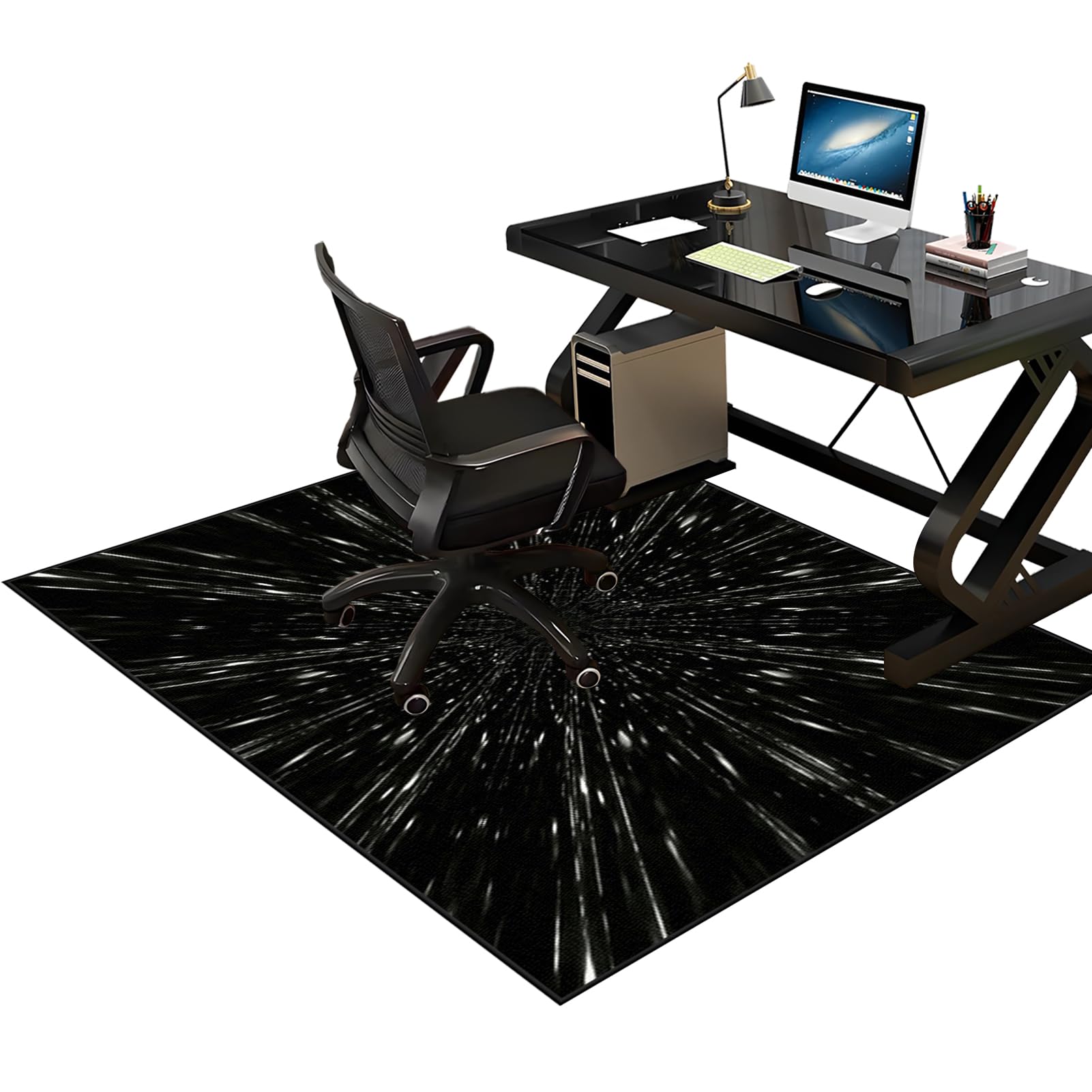 Bodenschutzmatte Bürostuhlunterlage Gaming Stuhl Matte, 100 x 120 cm Bürostuhl Matte | Schreibtischstuhl Unterlage | Bodenschutz Bürostuhl Teppichschoner für Hartböden, Parkett, Laminat, Teppichboden