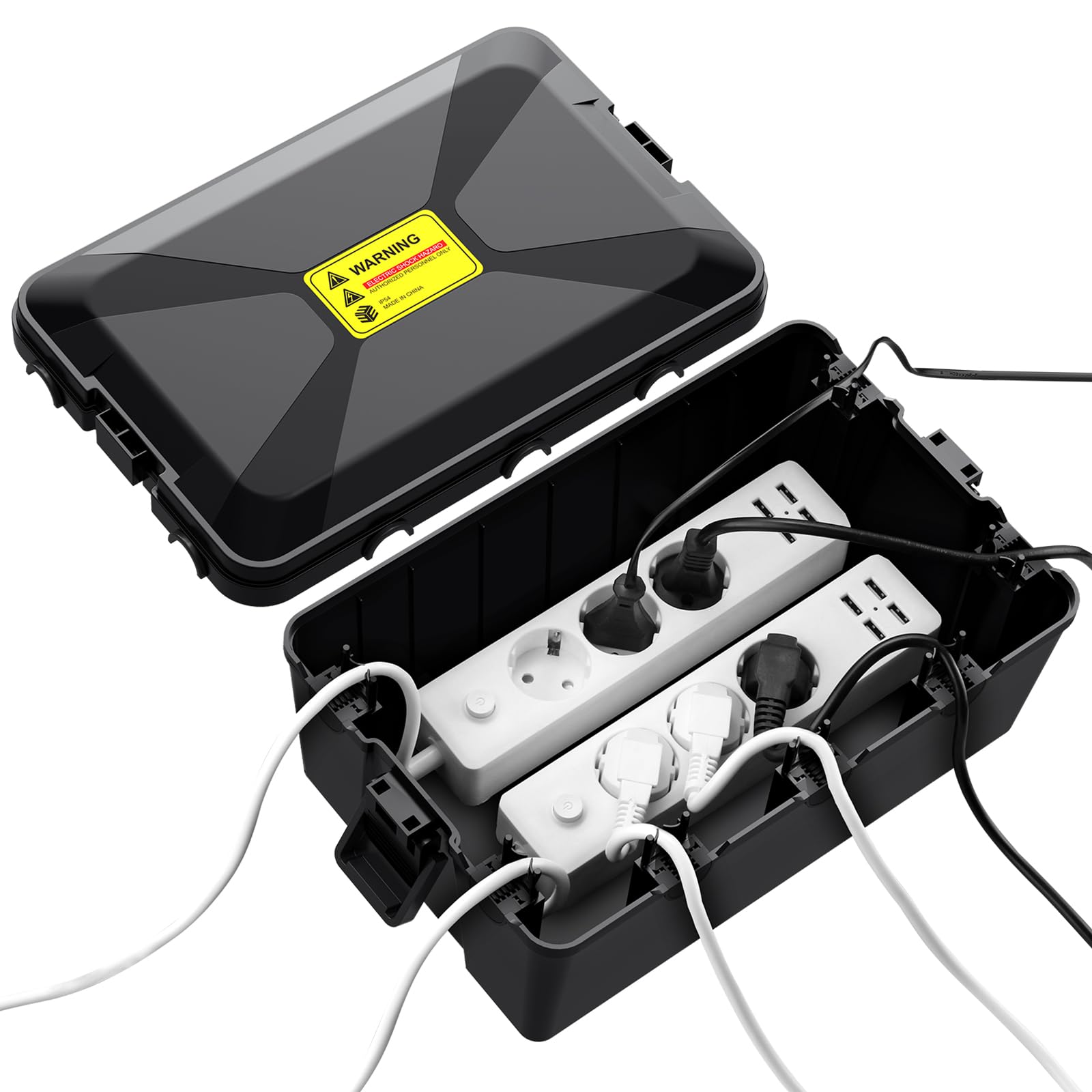 EYPINS Caja Estanca Exterior Eléctrica IP54,Caja Organizador de Cables,Resistente a Impactos y al Agua, Montaje en Pared(30x20x13cm),para Exteriores Festividades y Jardines