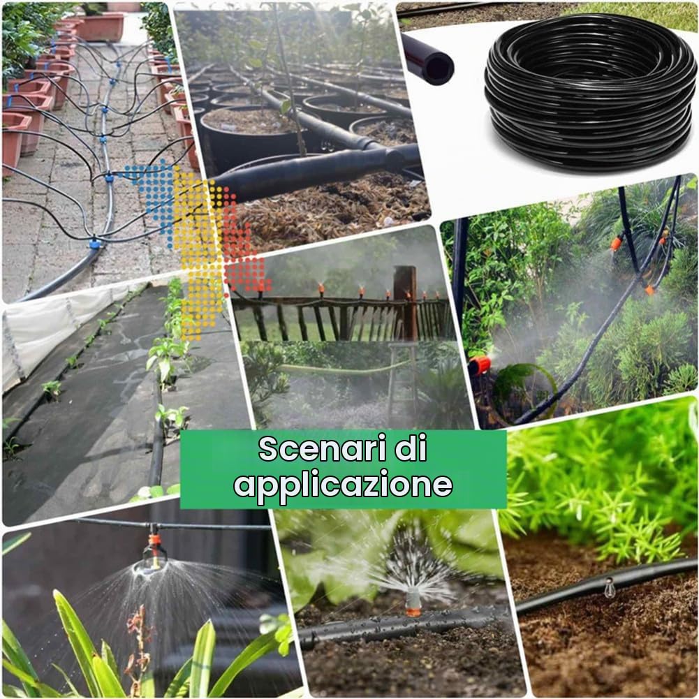 10m Tubo di distribuzione Drip-System, PVC 8 / 11mm Tubo di Alimentazione Flessibile, Tubo Irrigazione per Piante da Serra e Giardino, per la Posa Superficiale o Interrata