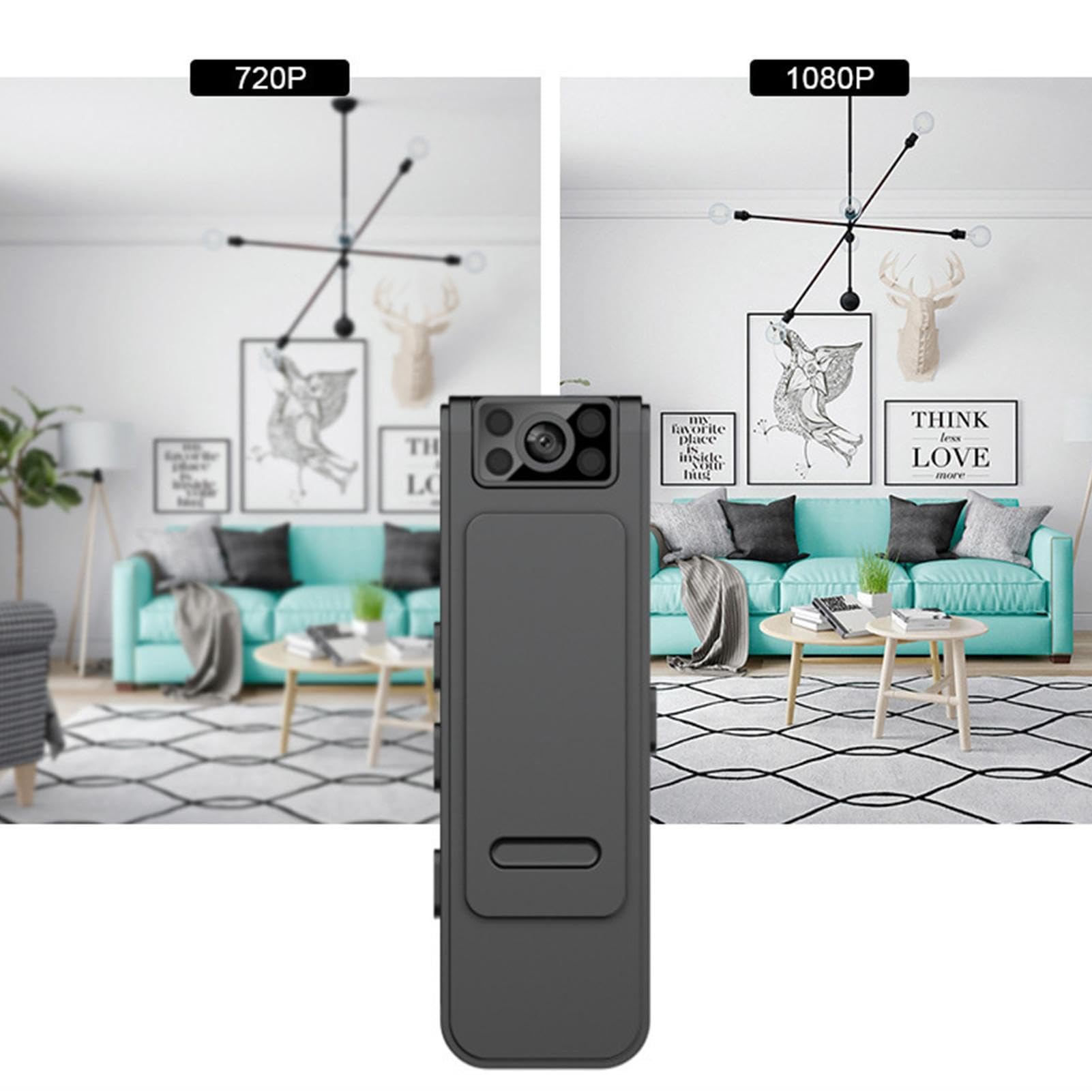 Rauschunterdrückung, Rauschunterdrückung, Video 4 K, Camcorder mit tragbarer Kamera 1080p, kabellose Kamera mit verstellbarem Recorder, 180 ° drehbares Objektiv