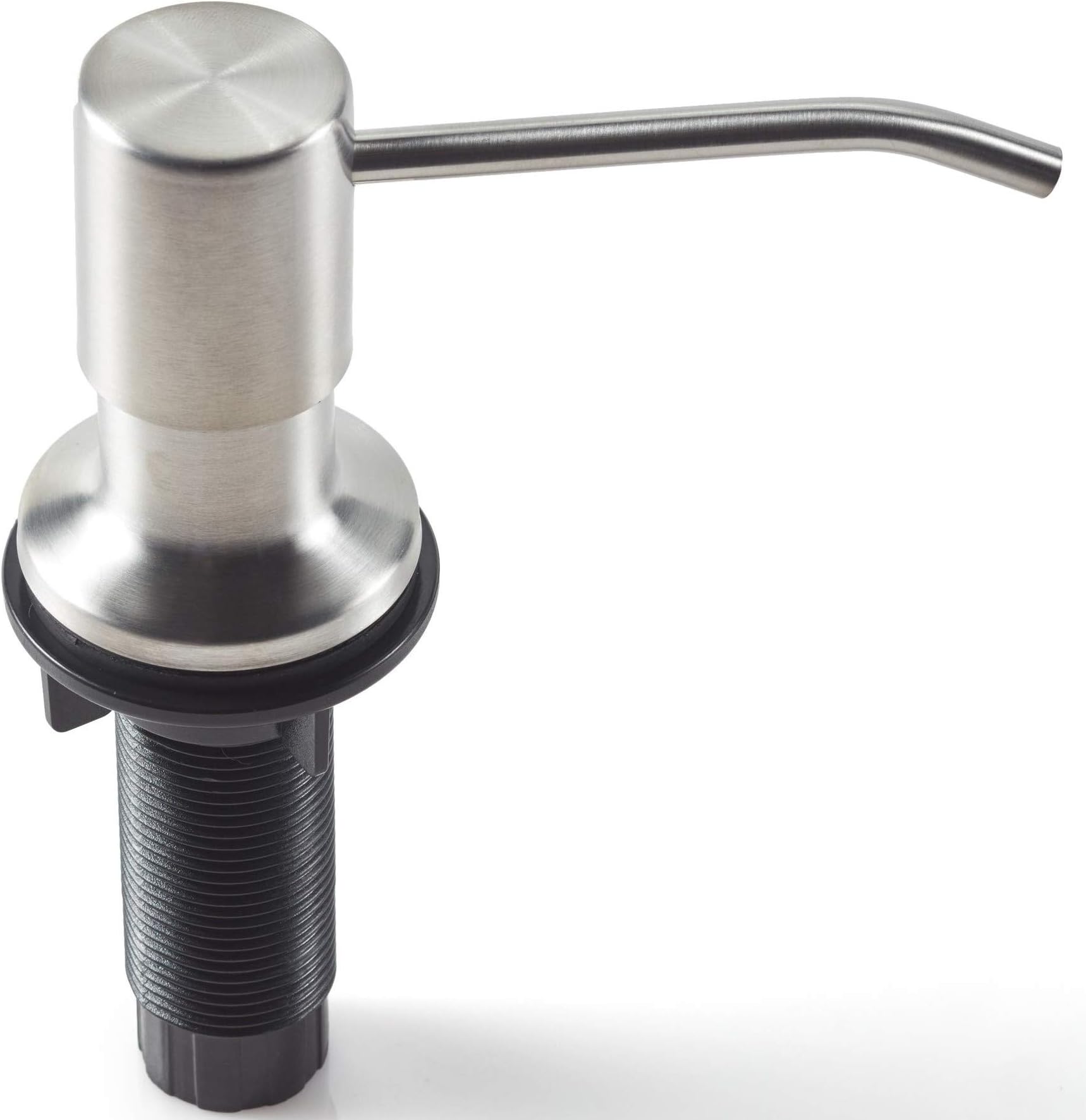 Kimi Cuisine Soap Dispenser for Kitchen Sink (Brushed Nickel), Refill From the Top, Commercial Grade Liquid Dish Dispensers Pump, Built in Design with Large 17 oz Bottle, Stainless Steel