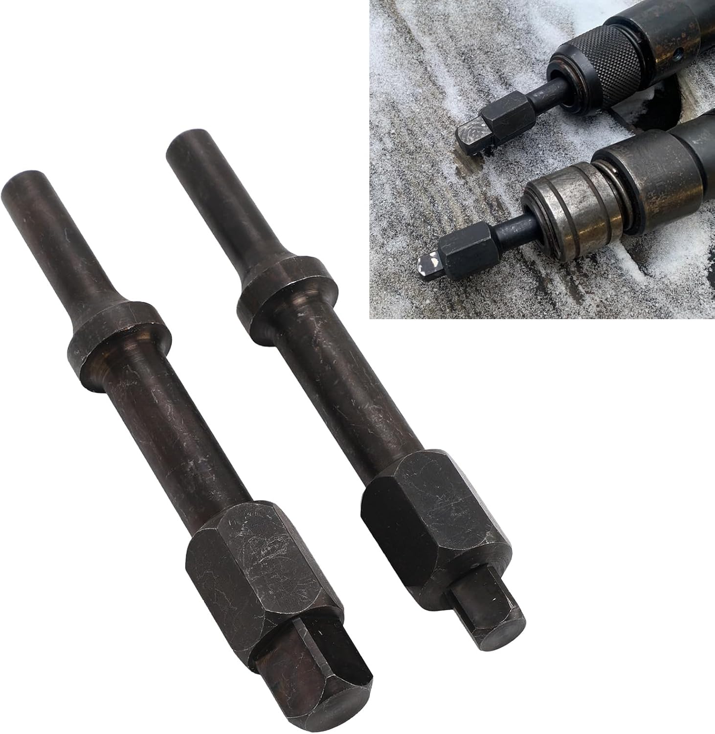 Jiawu 2PCS Pneumatic Bolt Breaker Set, 37315 3/8in & 37316 1/2in Shake n break Pneumatic Bolt Breaker, Sturdy Air Hammer Bits for Frozen and Seized Fasteners Bolts Nuts Removal