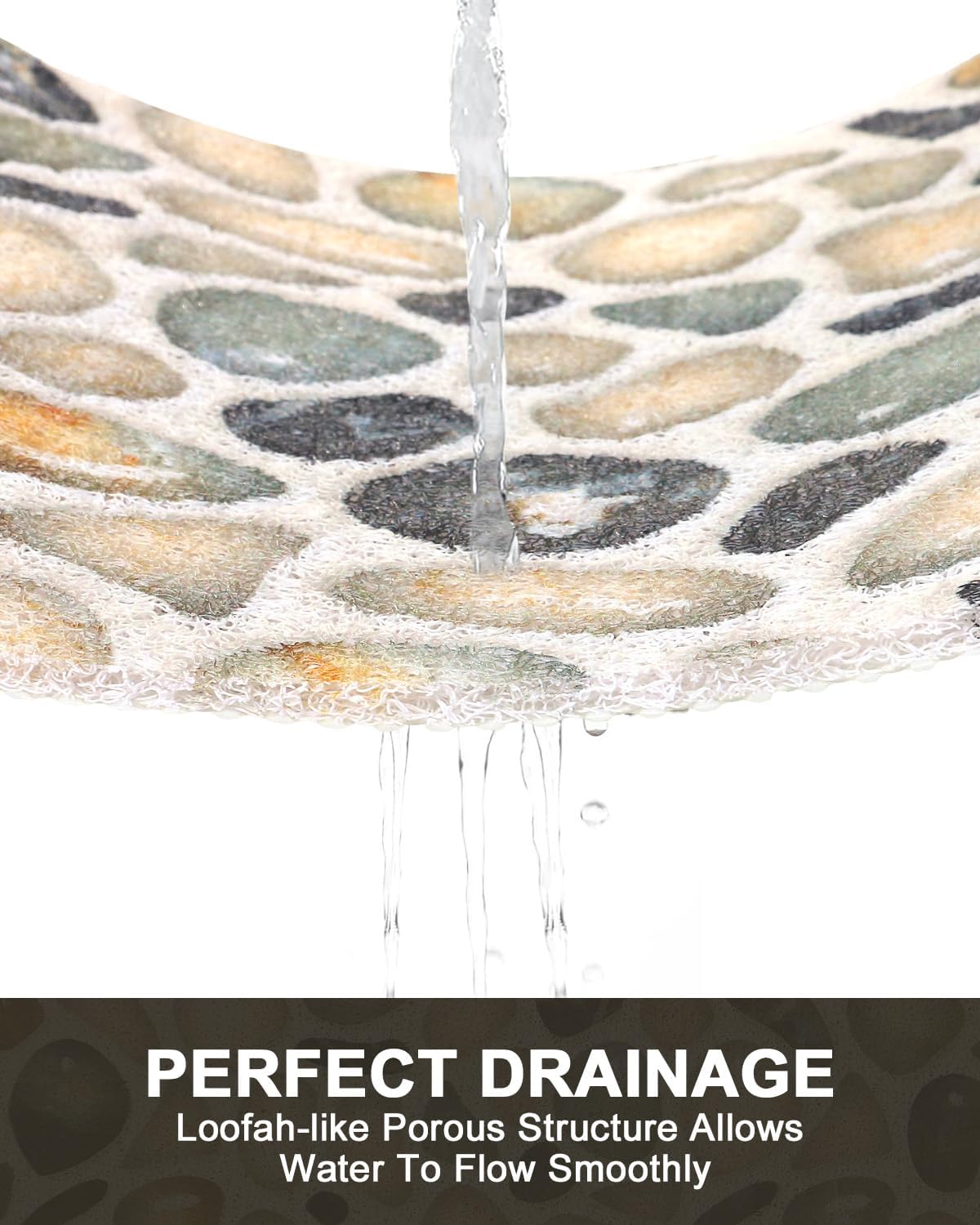 Shower Mat Non Slip - Quick Drying Anti Slip Shower Mats for Inside Shower, Soft PVC Loofah Foot Scrubber Mat, Extra Large Bath Mat for Shower, Tub, Bathroom, Floor, Kitchen, Home, Pool, Hotel - Image 3