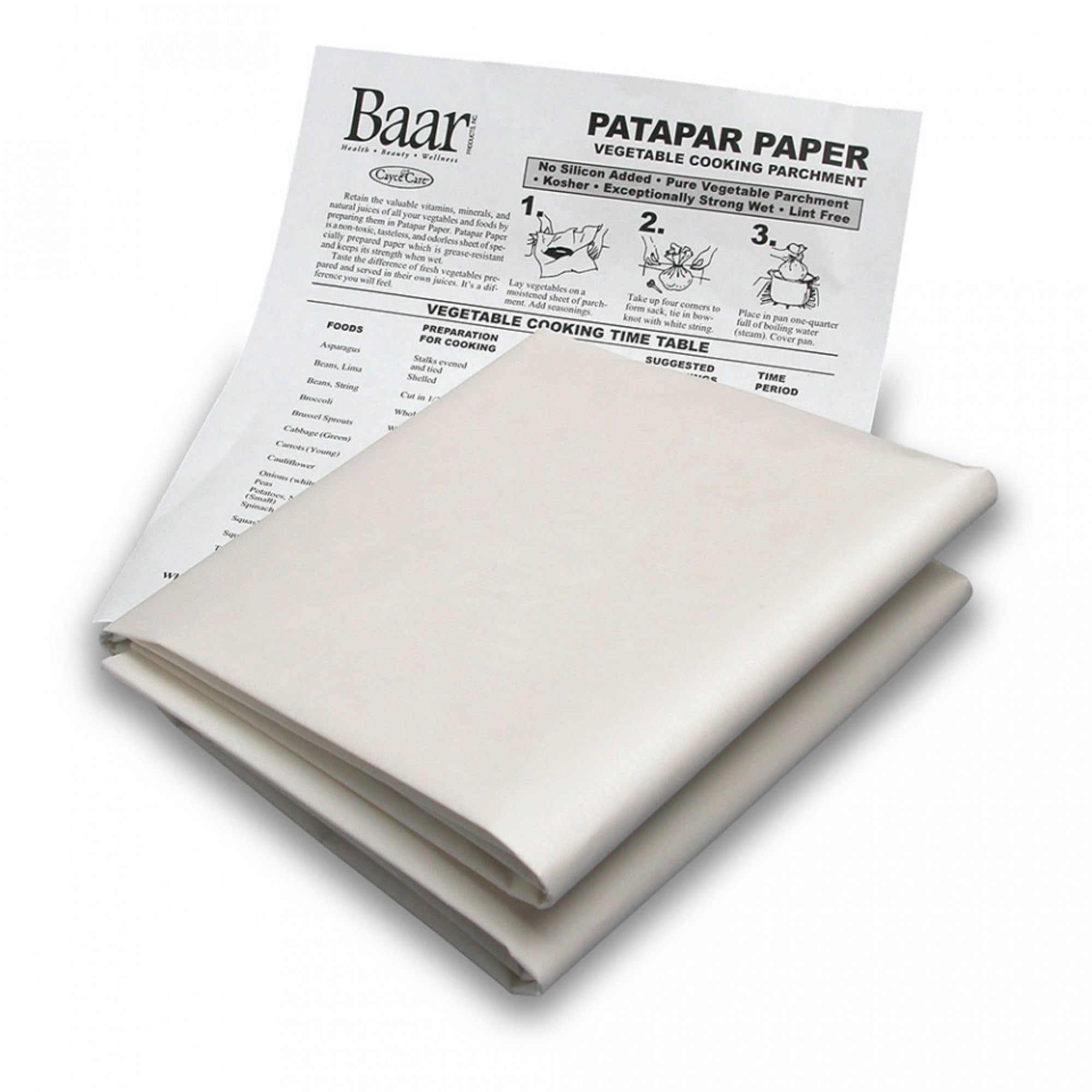 Patapar Paper, Vegetable Cooking Parchment - 24"x24", 6 Reusable Sheets