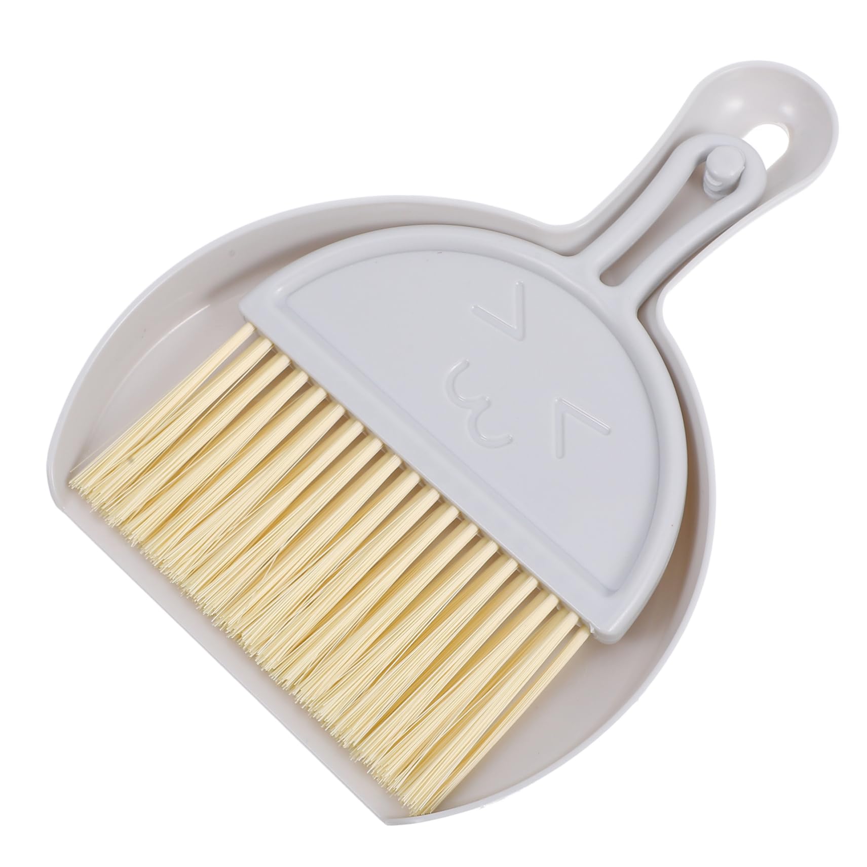 KICHOUSE Mini Dust Broom and Dustpan Set Handheld Cleaning Brush for Home Office and Vehicles Compact Grey Desktop Broom for Small Messes for Counters Cages and Areas