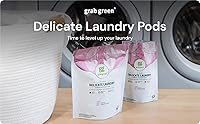 Vista 5 de Grab Green Cápsulas de detergente natural para ropa delicada, sin fragancia, sin perfume/libre y transparente, 24 cargas