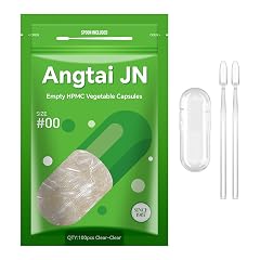 Vegan Capsules Size 00 Empty Plant Based Clear 100 Count Gluten Free Non-GMO Halal Certified Pill Caps Filling