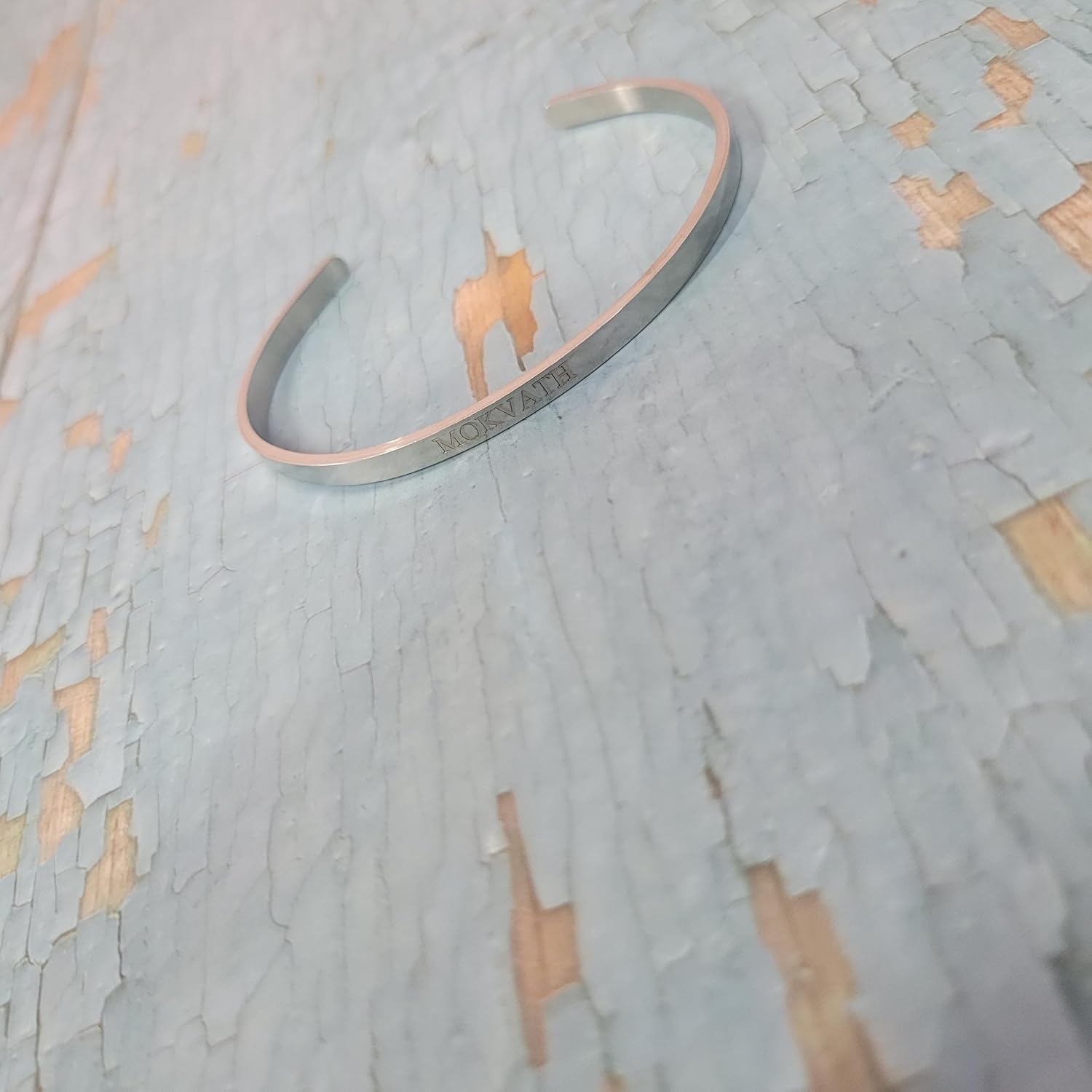 MOKVATH bracelets Stainless Steel Open Cuff Bracelet — Unisex, Ideal for Daily Wear