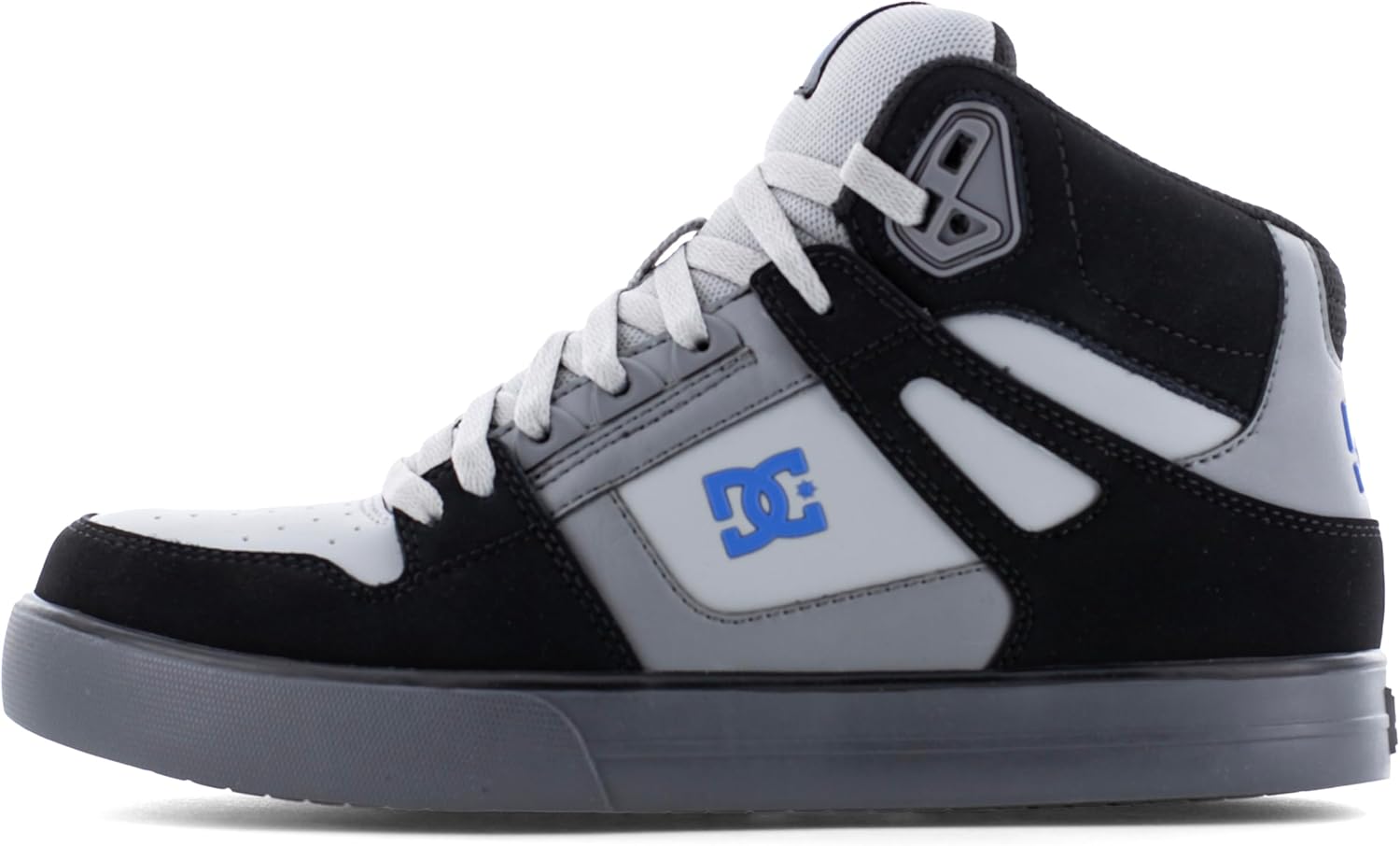 DC Mens Pure Work Black, Gray and Blue Composite Toe Boots