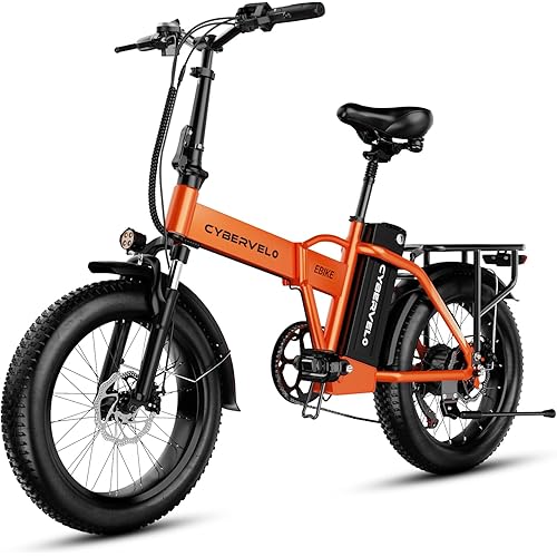 1000W Folding Electric Bike, 48V Large Removable Battery E Bike, 30+MPH, 80 Miles Max Range, 20" Fat Tire Electric Bike for Adults, Adult Electric Bicycles for Long
