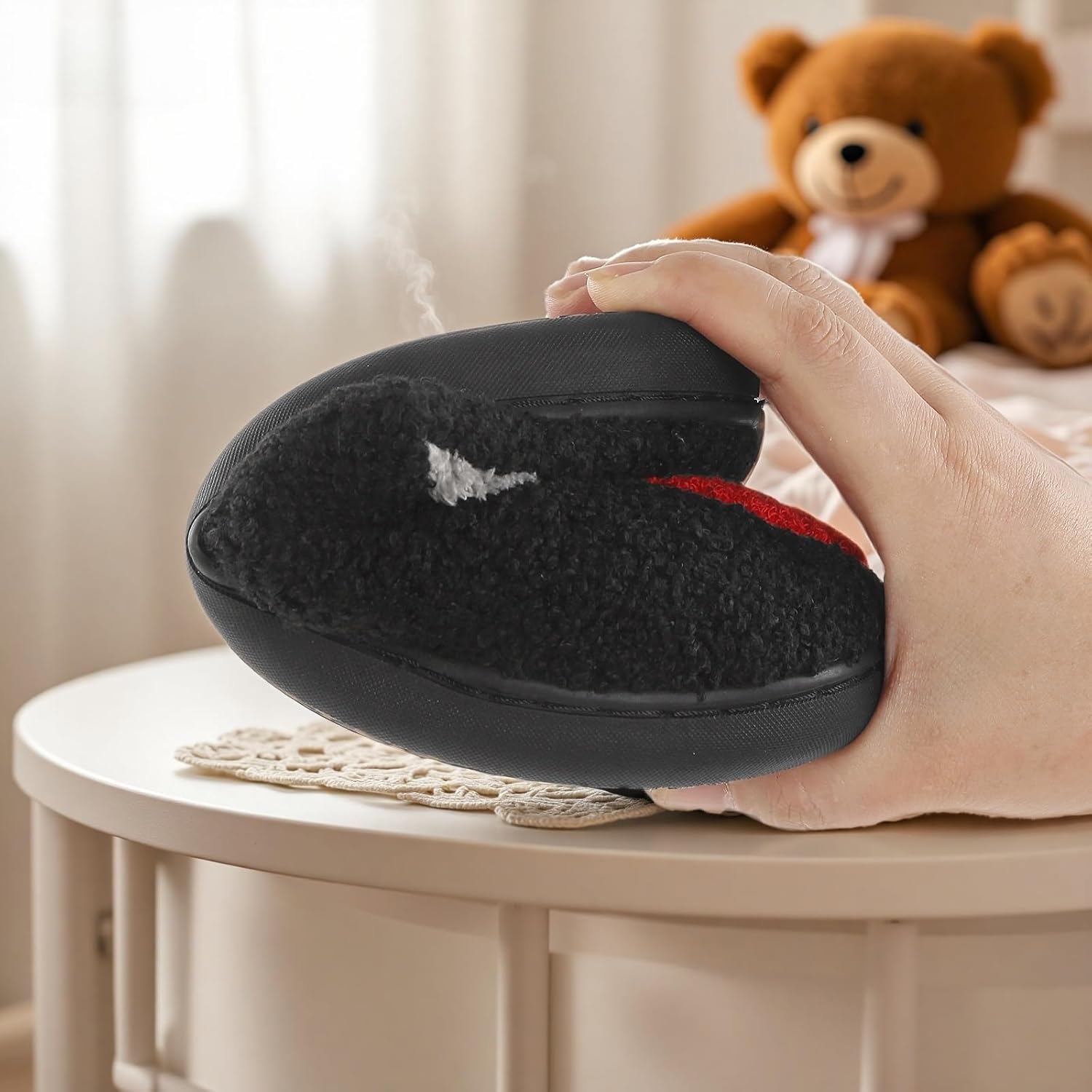 House Slippers For Womens Mens Home Elastic Comfy Fuzzy Soft Bedroom Warm Anti-Skid Sole Winter Cute Animal Design Indoor Outdoor Retro Memory Foam Shoes - Image 3