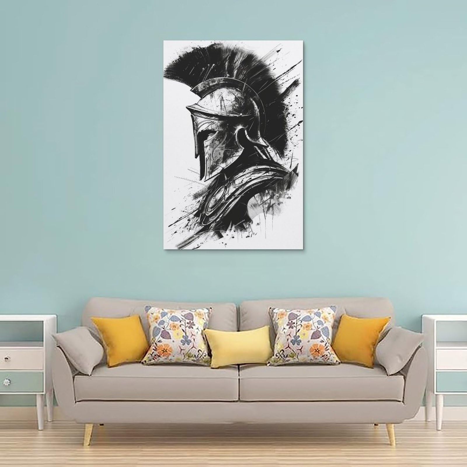 Amazon.com: Reccmeny in A Spartan Helmet Canvas Painting Wall Art