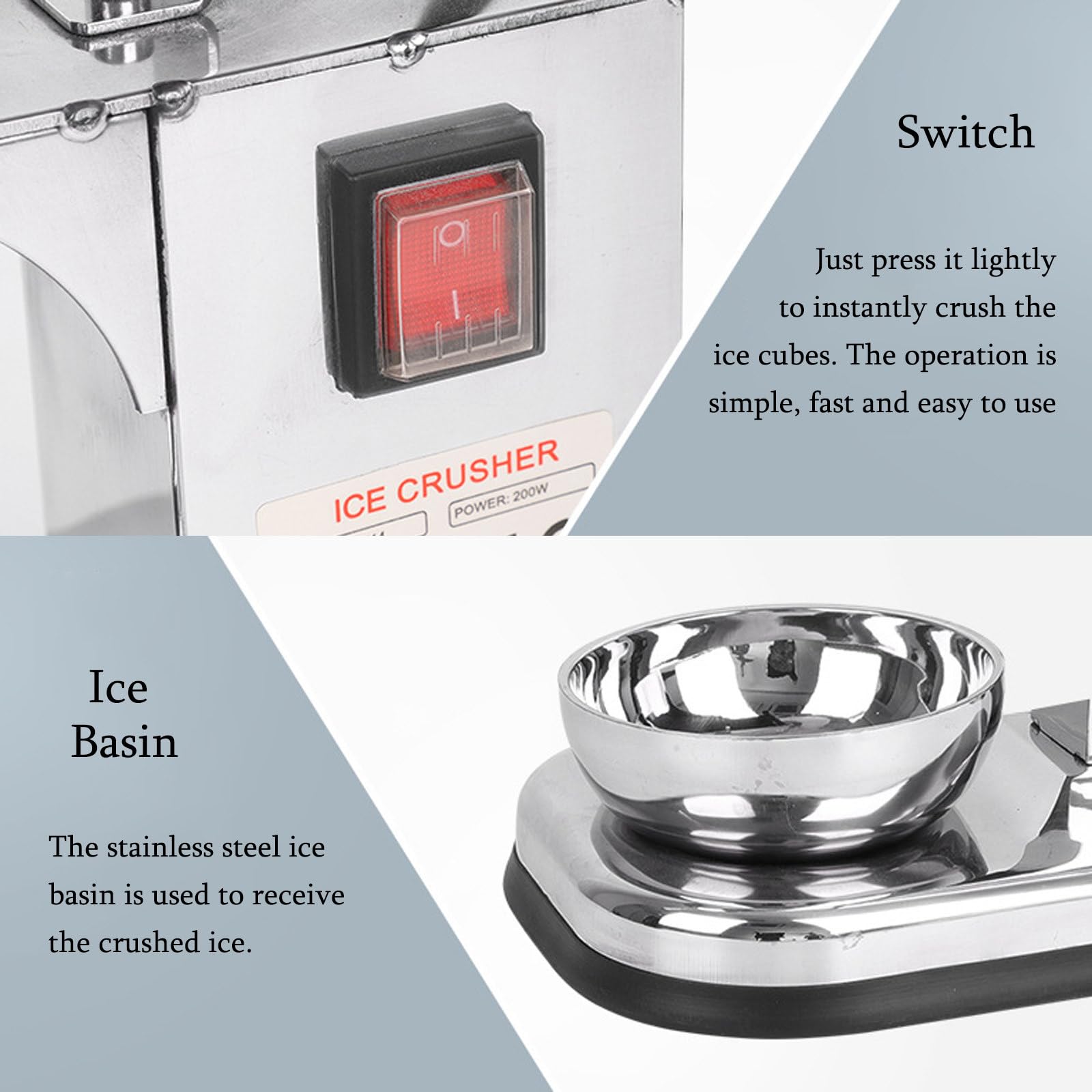 Trituradora De Hielo EléCtrica, MáQuina Para Raspar Hielo, MáQuina Para Hacer Conos De Nieve, Acero Inoxidable, Para CóCteles, Granizados Y Bebidas FríAs, Para Uso DoméStico, En Bares