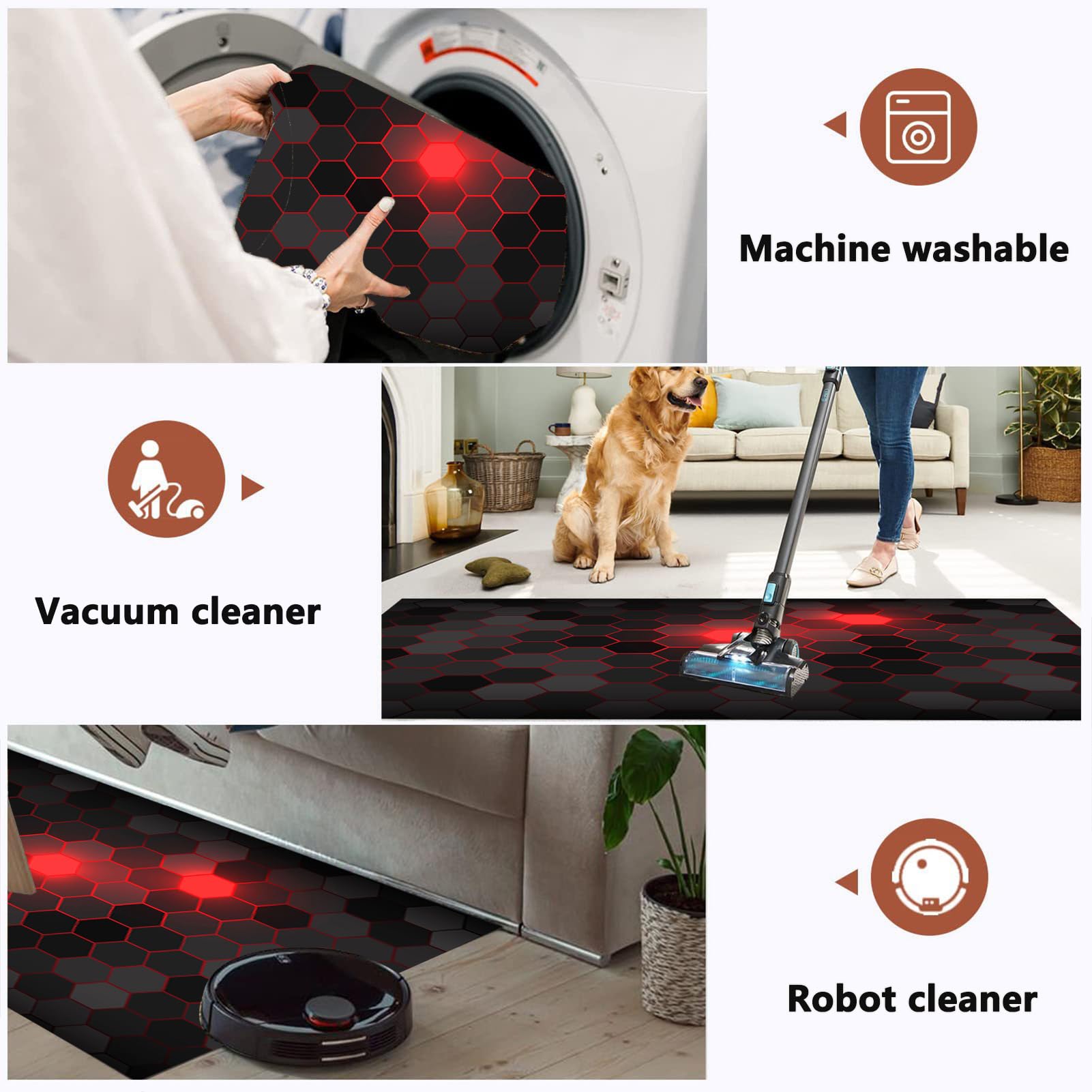 Alfombra Silla Gaming 90 x 110 cm, Alfombrilla para Silla de Oficina, Protector Suelo Silla Ruedas, Alfombra para protección de Suelos Duros, Antideslizante Tapete de Protección de Madera/baldosas