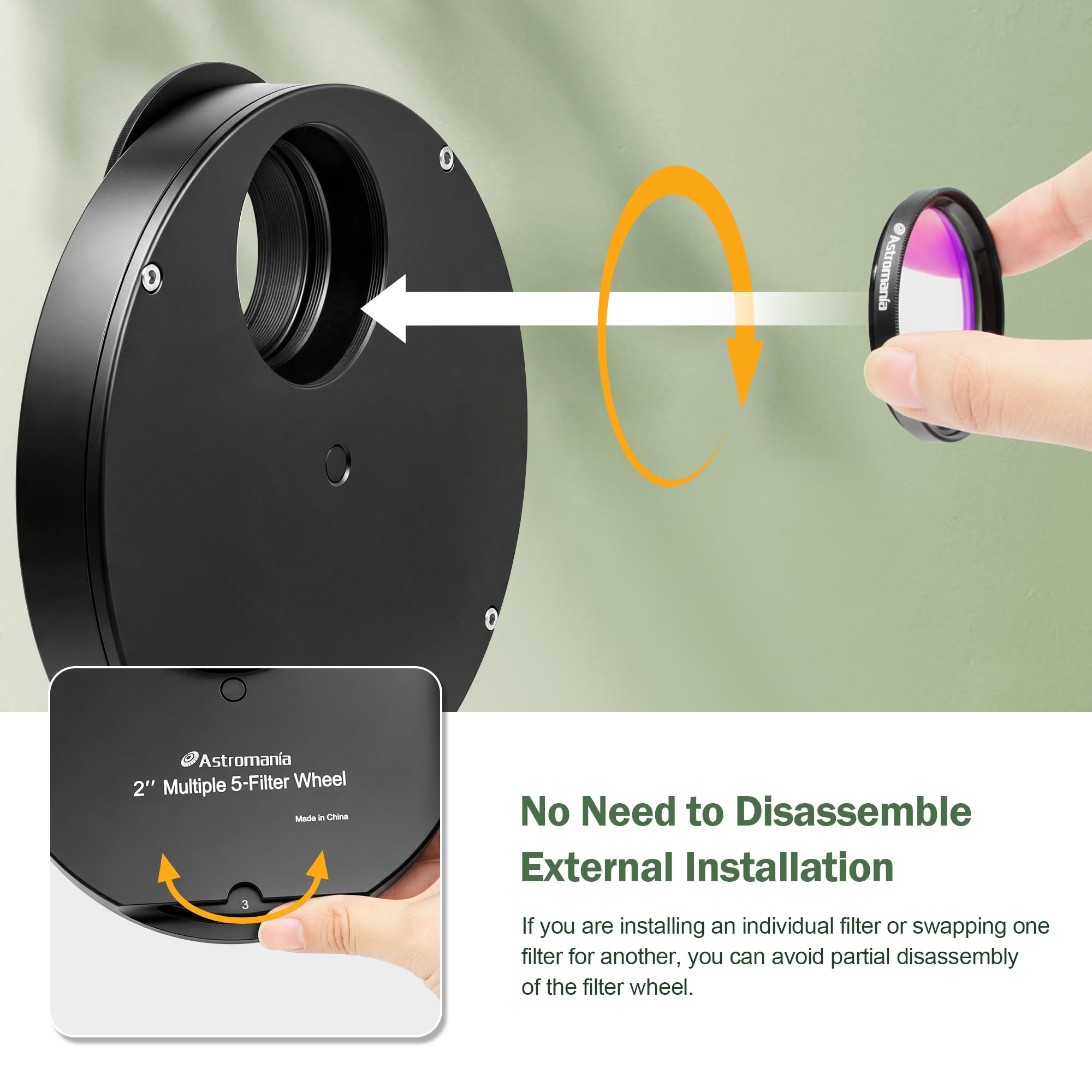 Astromania 5,1 cm de qualité supérieure Plusieurs 5 Positions Filtre de Roue pour télescope