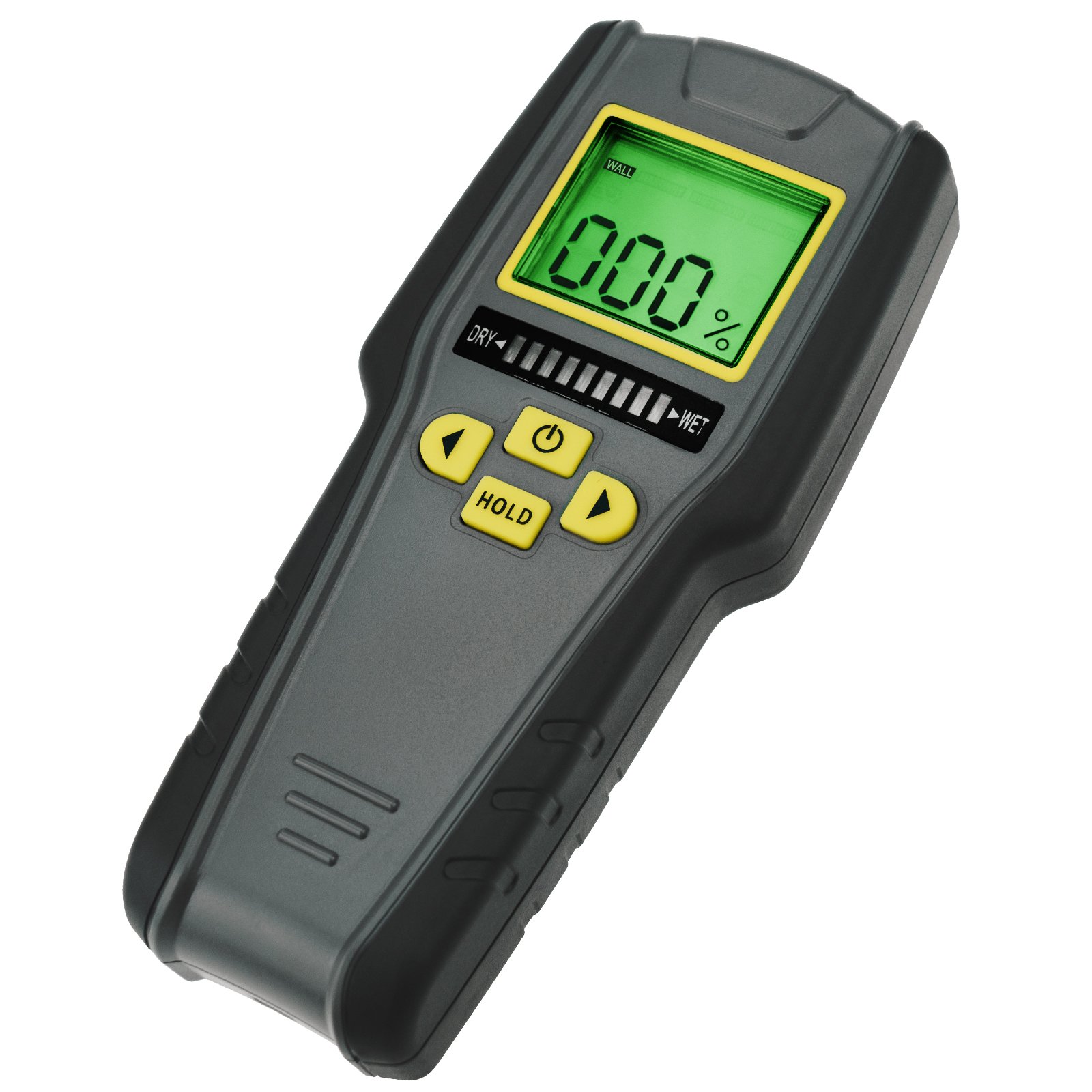Tekcoplus Green/Yellow/Red 4-In-1 Pinless Moisture Meter, Digital Lcd With Tricolor Bar Graph For Drywall, Masonry, Softwood And Hardwood W/Auto Calibration & Alarm