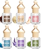 AROIC Car Air Freshener for Women, 6 Pack Air Freshener Diffuser, Hanging Air Fragrance Essential Oil Diffuser, Car Scents Accessories Cute Car Interior Decor Unisex (Light Fragrance)