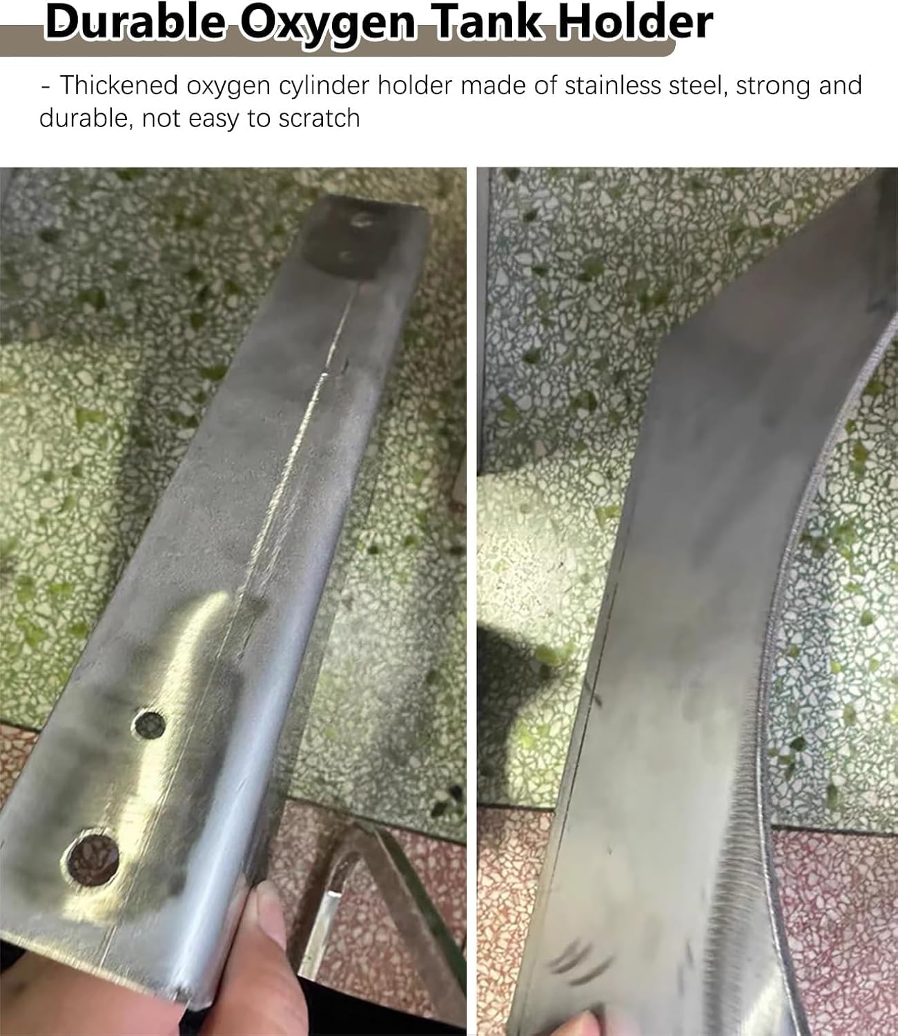 Stały uchwyt do gazu Uchwyt na butlę tlenową, pojedynczy uchwyt na butlę tlenową, srebrny uchwyt na butlę tlenową, montowany na ścianie(L30cm(11 3/4"))