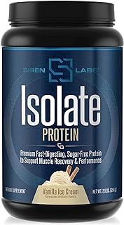 Siren Labs Isolate Premium Whey Protein Powder Keto Isolate and Hydrolysate with Amino Acids Including Glutamine for Lean Muscle Growth and Recovery - Vanilla Ice Cream (30 Servings)