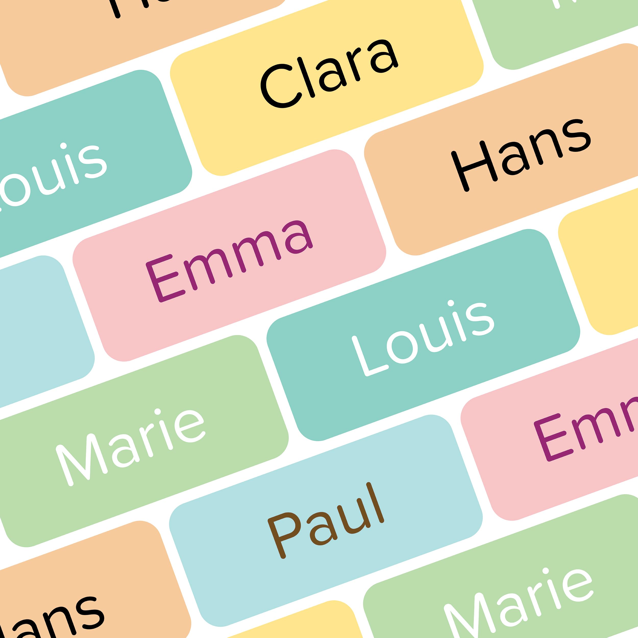 Wraplab Namensaufkleber für Kinder (120 Stück) - Gegenstände & Schule/Kita - Namensschilder für Schulsachen, personalisiert und spülmaschinenfest (Einfarbig)