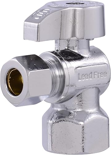 Eastman 12 pulgada FIP x 38 pulgada OD compresión cuarto ángulo de giro válvula de parada, accesorios de fontanería de latón, cromo, 10733LF