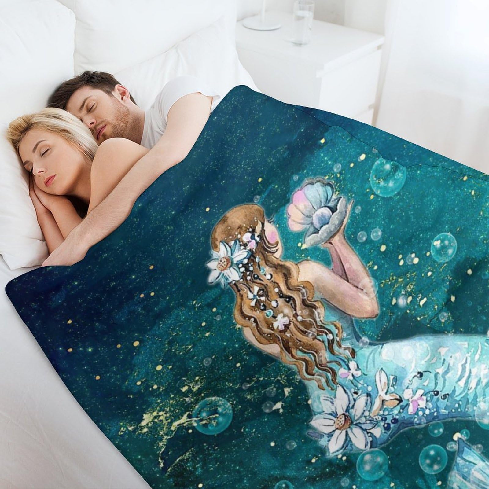 Beach Themed Blanket - The Happy Mermaid By Coastal Passion