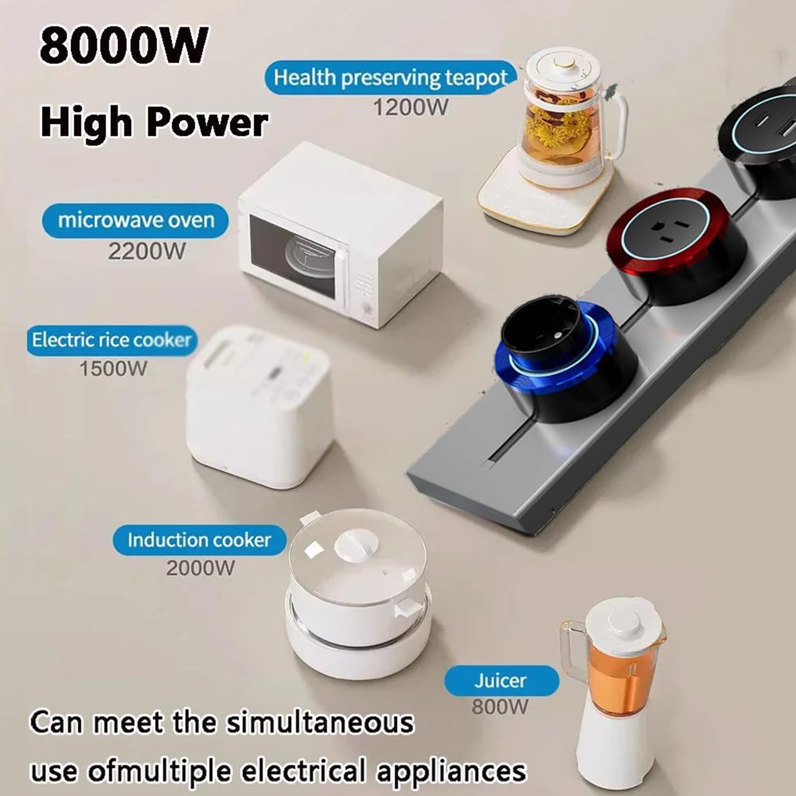8000W Binario Elettrico, 40-100cm Presa Da Binario, Presa Di Controllo A Risparmio Energetico Con Interruttore, Per Una Casa Alla Moda, Soggiorno, Cucina, Ufficio(Nero,50cm)