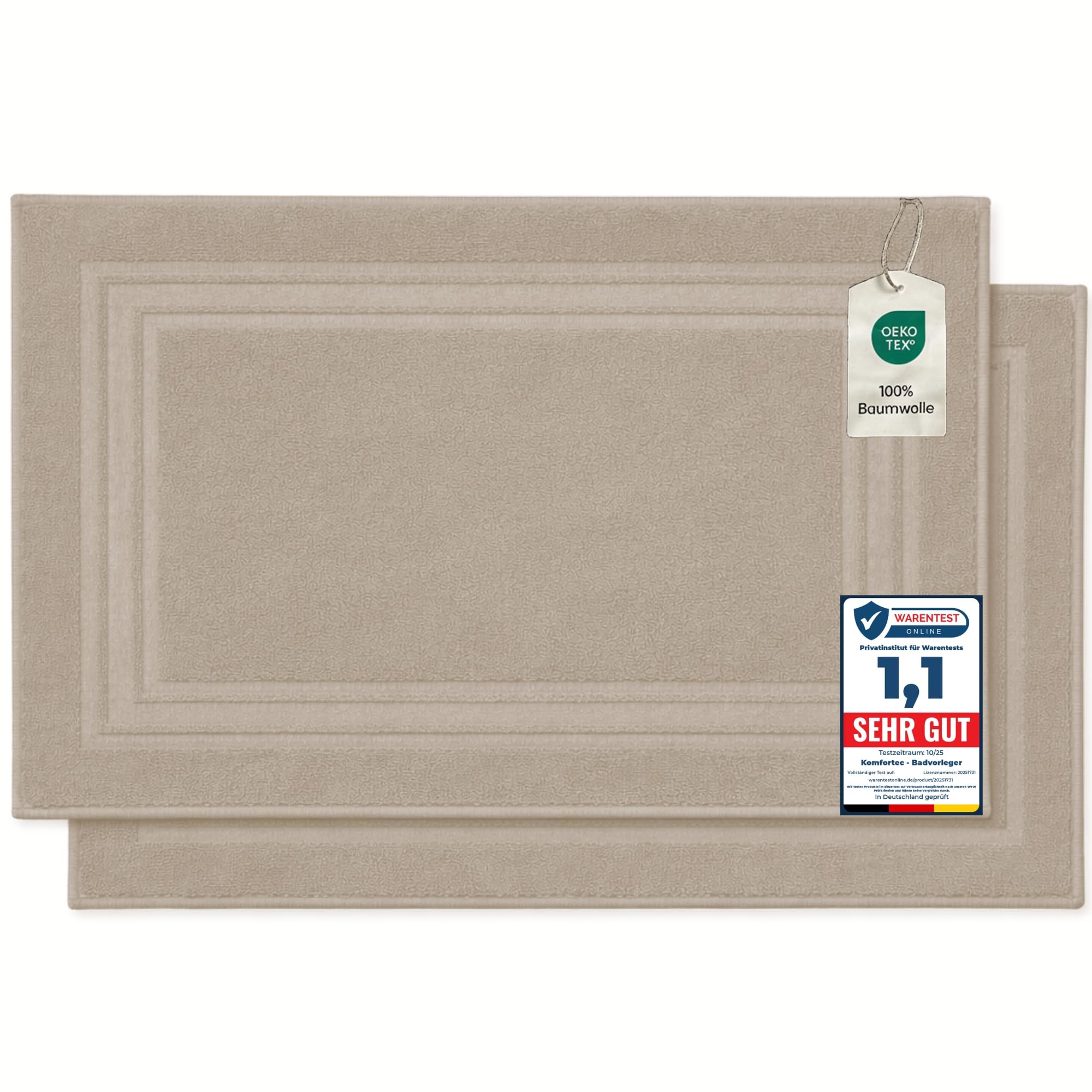 komfortec lot de 2 tapis de bain