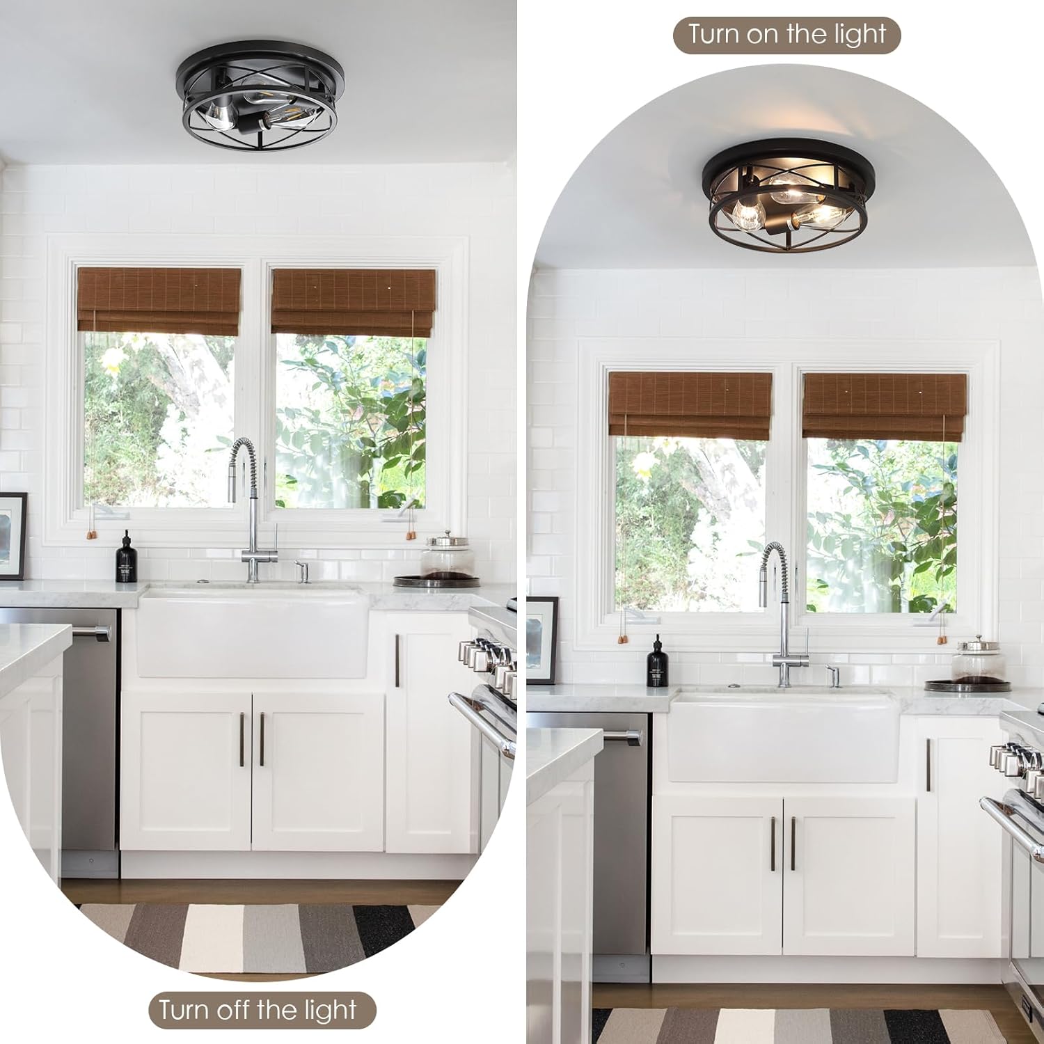 Black Farmhouse Ceiling Light Fixtures,3 Lights Flush Mount Ceiling Light,Bathroom Light Fixtures Ceiling Mount for Hallway Bedroom Kitchen 1 Pack
