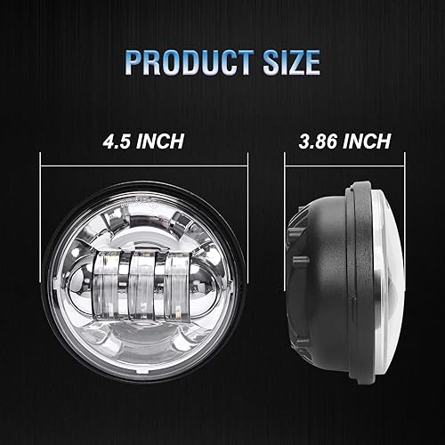 Miniatura 9 de LX-LIGHT 4.5 pulgadas negro LED auxiliar punto niebla luces paso lámpara para motocicletas proyector conducción lámpara