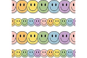 Whaline Boho Smiley Face Classroom Decor Bulletin Board Border