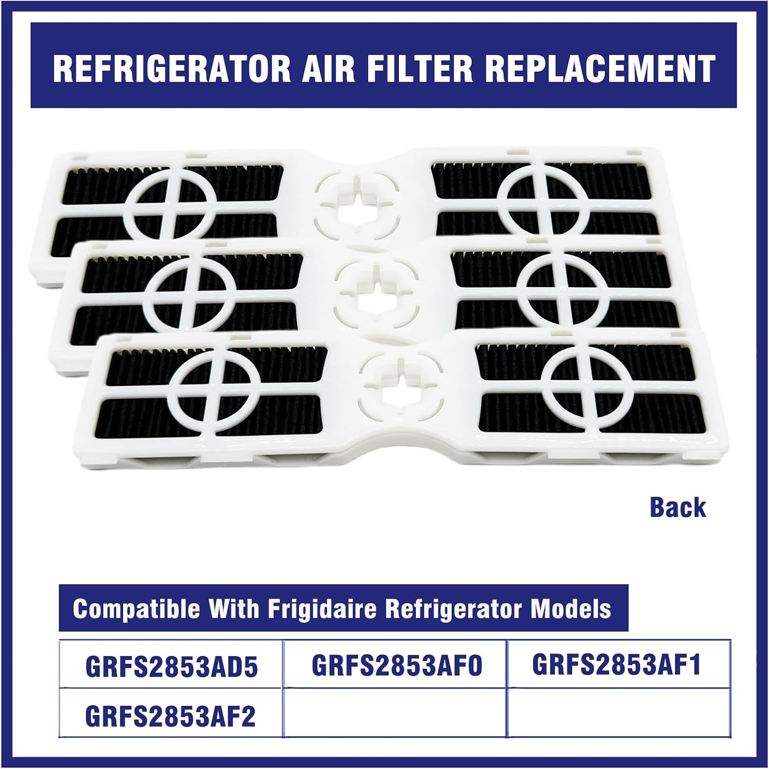 3 Pcs Refrigerator Air Filter Replacement Fit for Frigidaire GRFS2853AD5, GRFS2853AF0, GRFS2853AF1, GRFS2853AF2