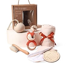 EERKEOD Baby Gift Set for Newborn New Baby Gift Set - Newborn Baby Essentials Baby Bath Set with Baby Blanket Baby Rattle - New Born Baby Girls Gift & Baby Boy Gifts for Baby Shower