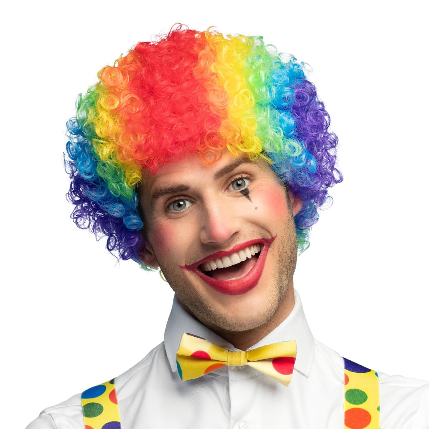 Boland 85926 Curly Clown Wig, Multicoloured, Colourful, Curly