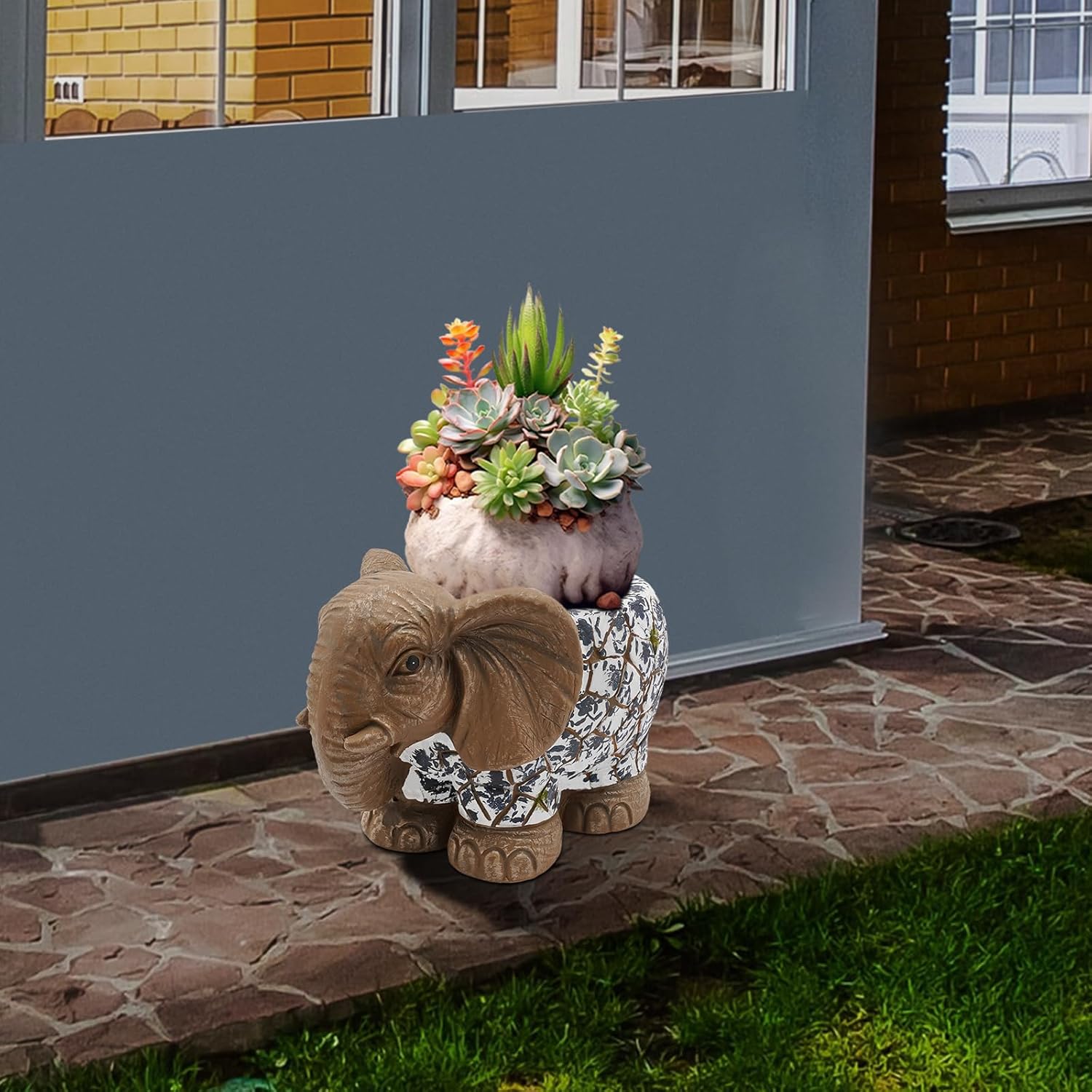 Garden Stool, 1Pcs Decorative Garden Stool, Elephant Garden Stool, Side Table, Plant Stand, Ceramic Indoor Outdoor Garden Stool, for Living Room, Bathroom, Garden, Homes, Parks, School, Patio