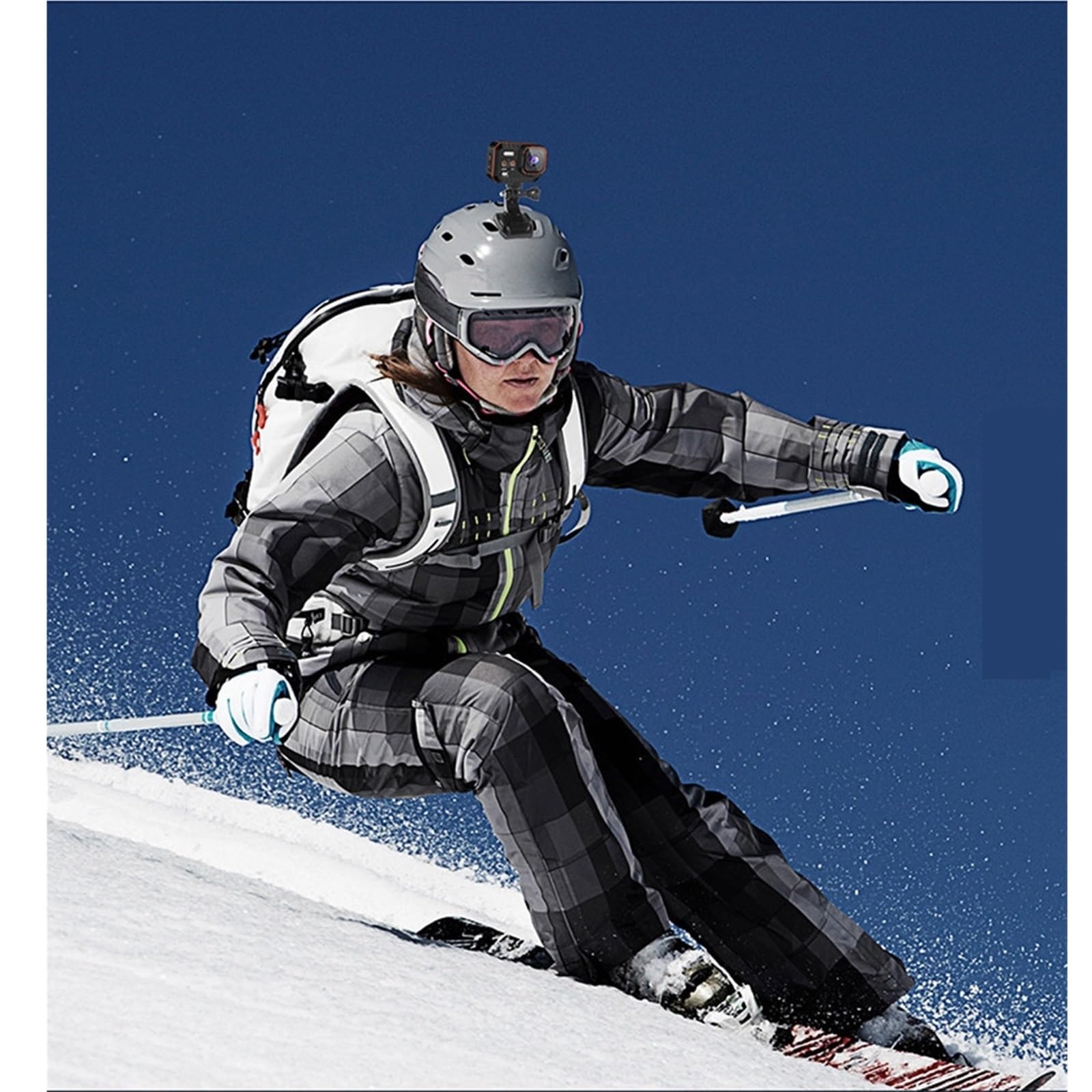 Action Camera 4K60FPS Con Schermo Del Telecomando Impermeabile Sport Drive Recorder Helmet Cam Scatta Nitida Fluida(With 32G Card,Camera -selfie stick)