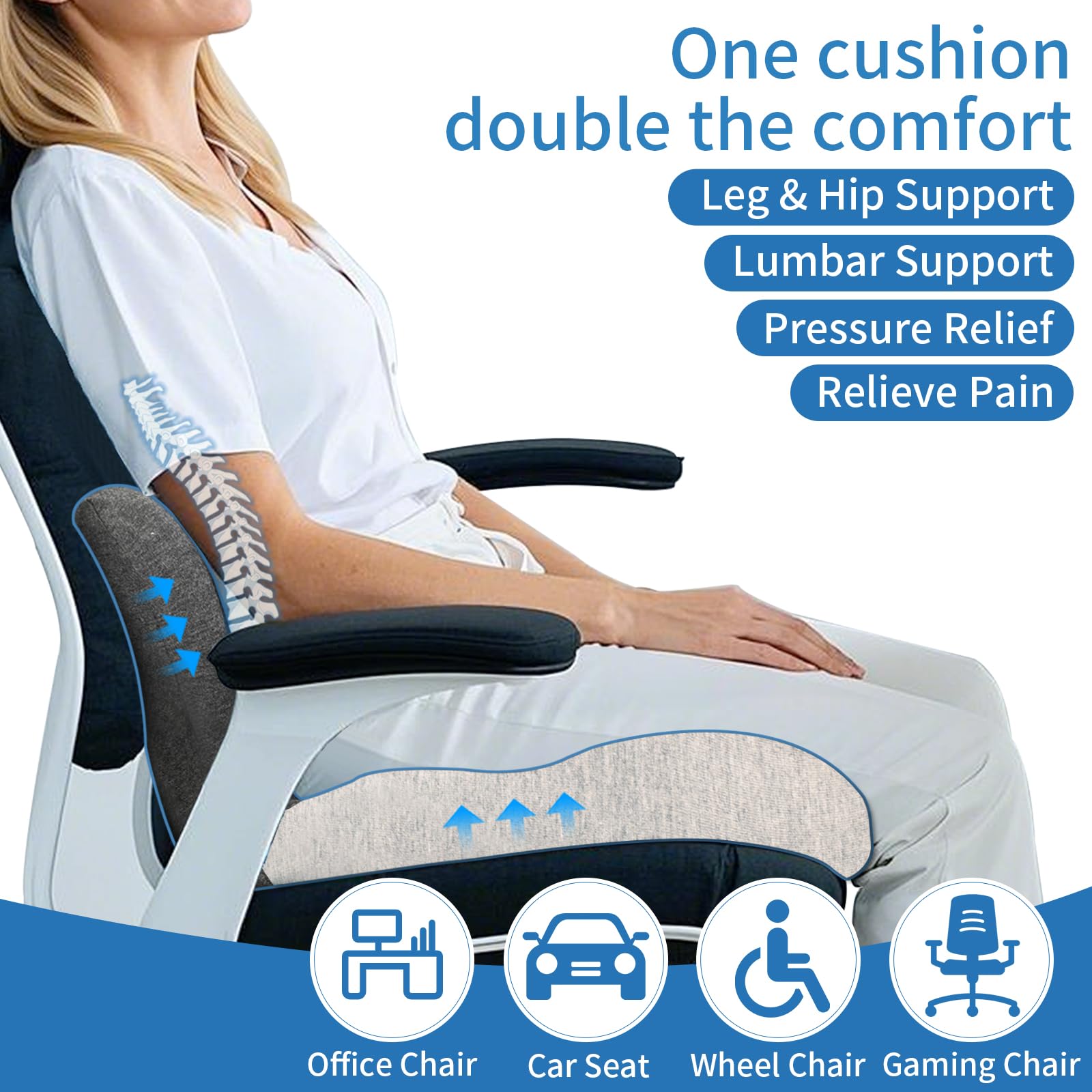 Amazon.com: XZdream Memory Foam Seat Cushion,Office Chair Cushion