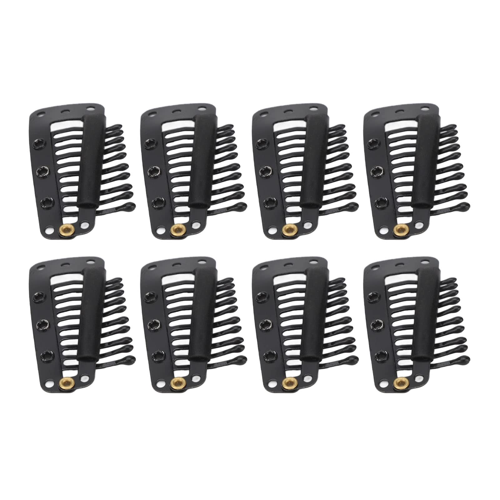 100pcs Hair Extension Clips Multipurpose 38mm 10 Teeth Wig Clips for Hair Extensions DIY Black, Suitable for Wigs, Hair Salon Use
