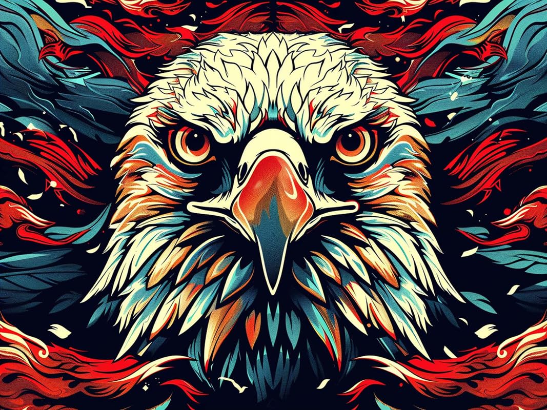 VAIIEYO 5D DIY Diamond Painting Eagle, Diamond Art Kits for Adults Bird Animal, Paint with Round Full Drill Crystal Rhinestone Diamonds Gem Art for Home Wall Decoration Gift 12X16 Inch-83