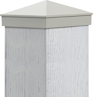 3"x3" Aluminum Pyramid Fence Post Cap with High Temperature Powder Coating, for Decks Wooden Posts, Fences, Lamp Posts, Mailboxes (2 Pack-White)