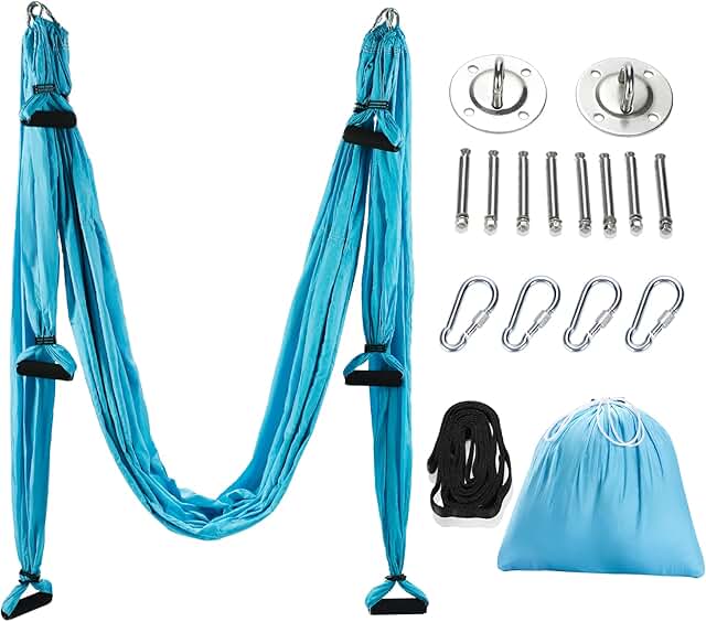 ZELUS Aerial Yoga Swing Sling Strong Yoga Hammock Kit Set Trapeze Invers...