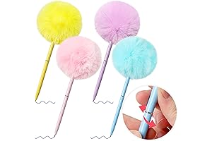 Colorful 4-Pack Pom Pom Pens: Your Fluffy Writing Companions