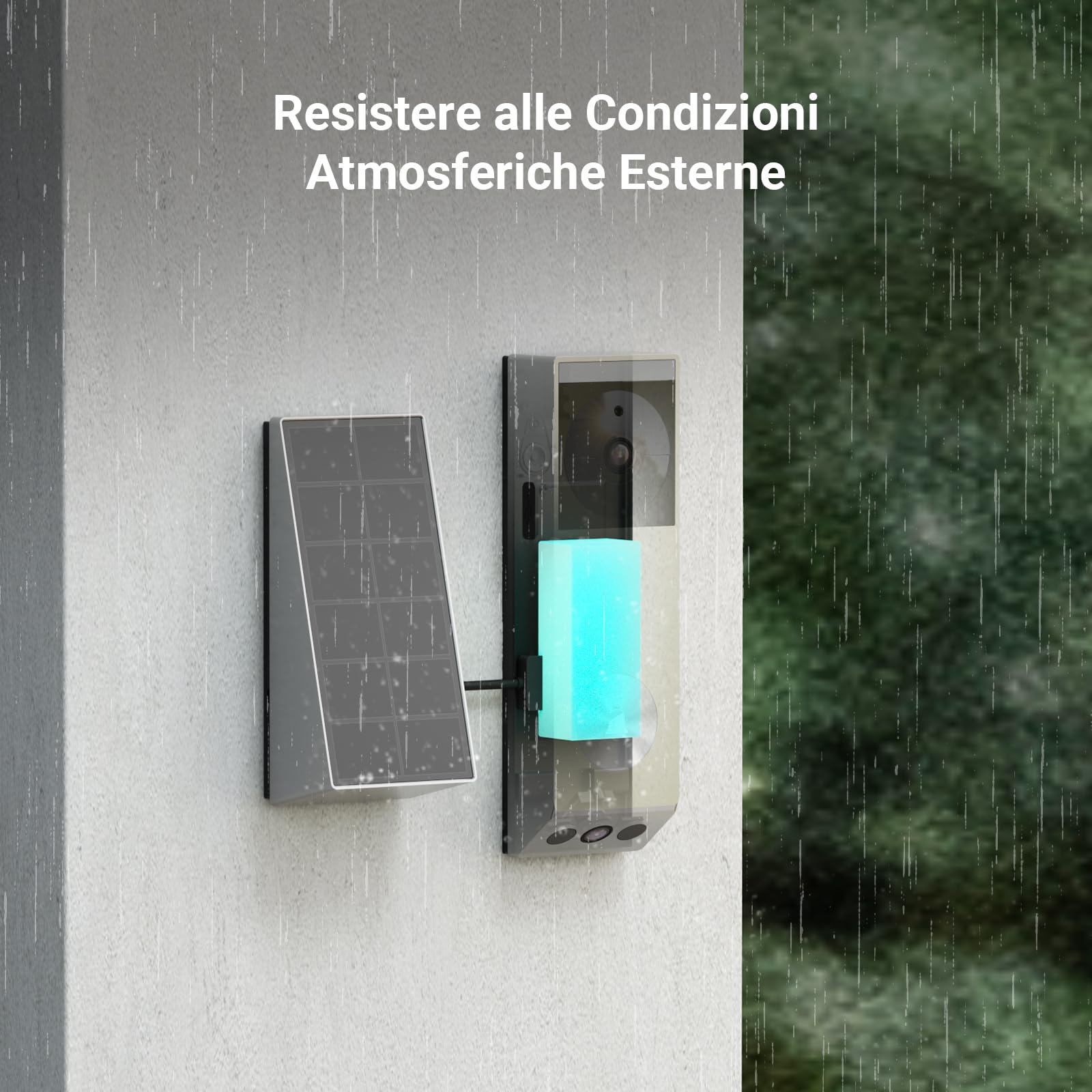 EZVIZ EP3x Pro Campanello Video a Batteria con Telecamera WiFi 2K, Doppio Obiettivo, Rilevamento di Persone/Pacchi, Visione Notturna a Colori, Pannello Solare Incluso, 32GB eMMC, Impermeabile, Alexa
